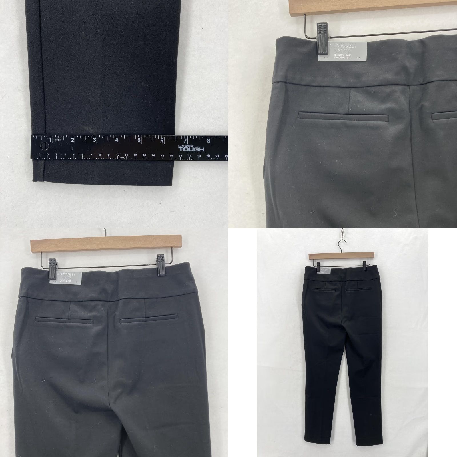 Vintage Chico's Pants Womens 1R US 8 Black So Slimming Ava Slim Leg Side Zip Stretch NWT Size 30" / US 8 / IT 44 - 9 Thumbnail
