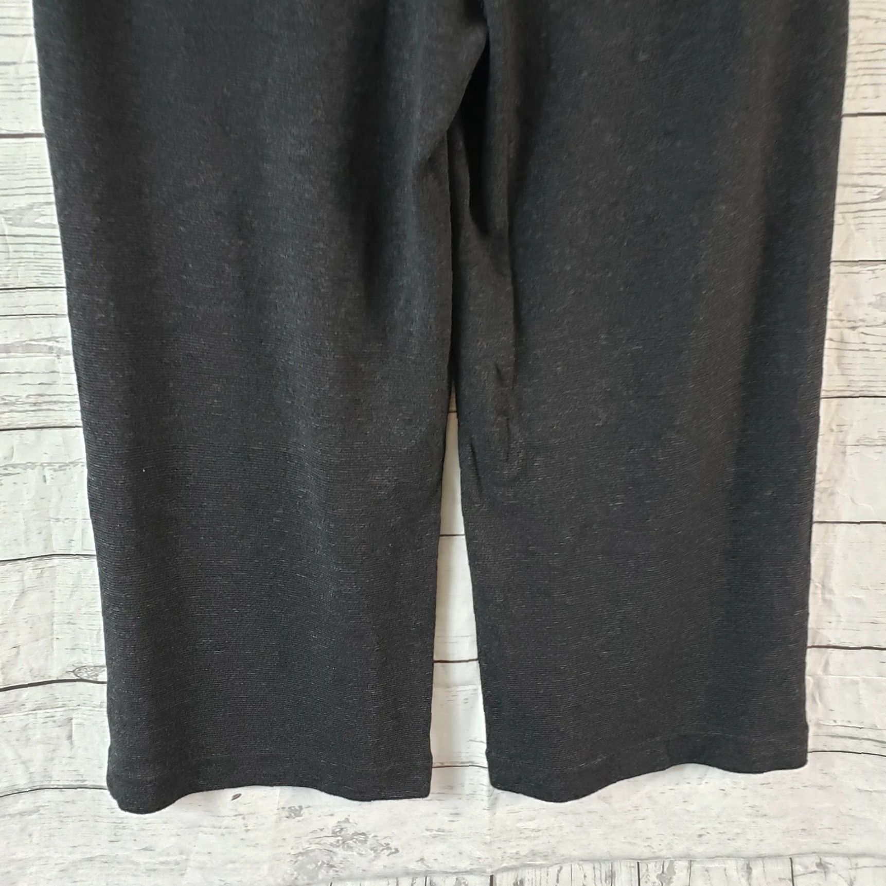 Ann Taylor Ann Taylor LOFT Womens Cropped Wide Leg Pants Sz Small Black Gray Mid Rise Pants Womens Small Crop Wide-Leg Black Size 28" / US 6 / IT 42 - 5 Thumbnail