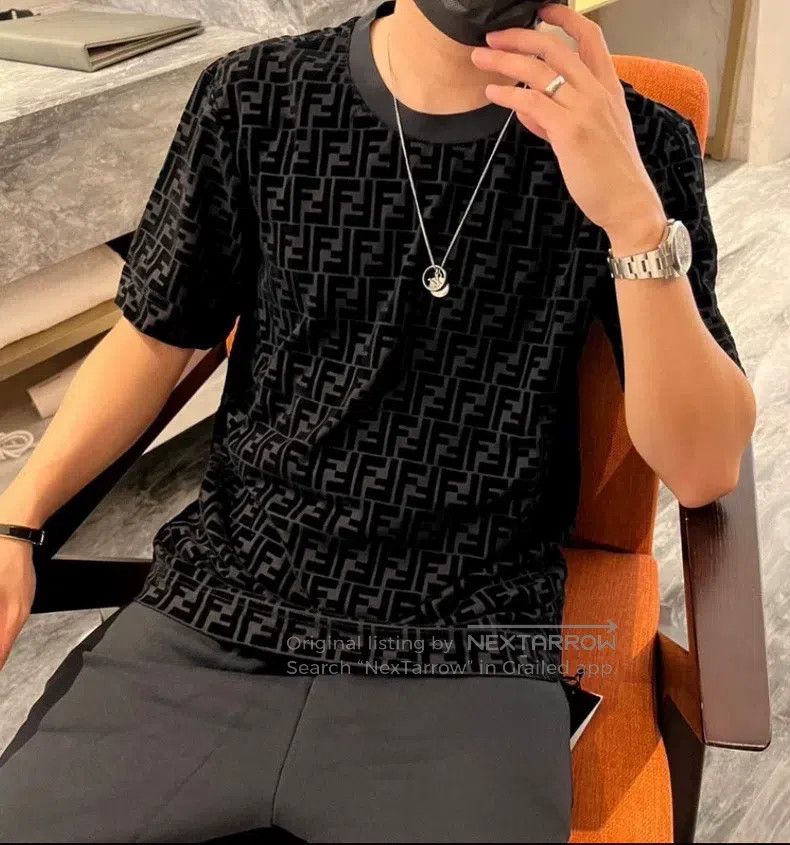 Fendi Fendi Full Print Double F Logo Short Sleeve, 100% Cotton M Size US M / EU 48-50 / 2 - 1 Thumbnail