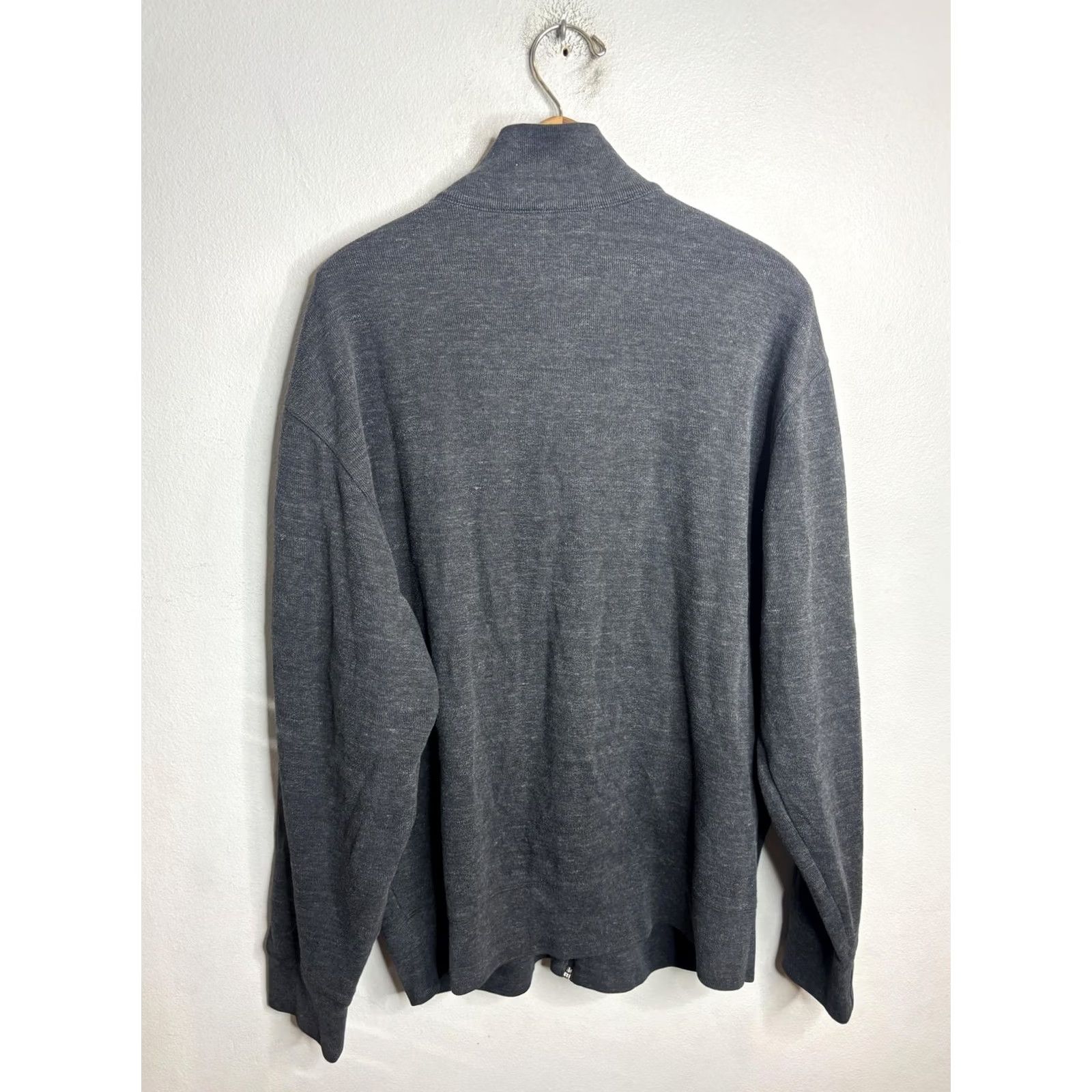 Polo Ralph Lauren Polo Ralph Lauren Mens Sweater Charcoal Gray Full Zip Mock Neck Red Pony XL Size US XL / EU 56 / 4 - 5 Thumbnail