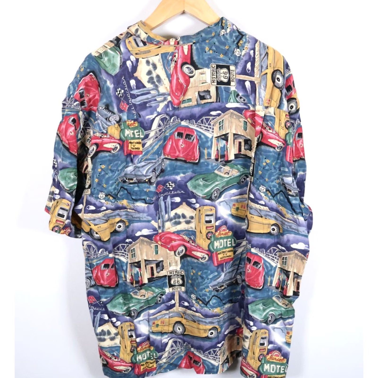 Paradise Found VTG Paradise Found Shirt Men's 3XL Multicolor Floral Short Sleeve Button-Up Hawaiian Cars Interstate Motels Size US XXL / EU 58 / 5 - 2 Thumbnail