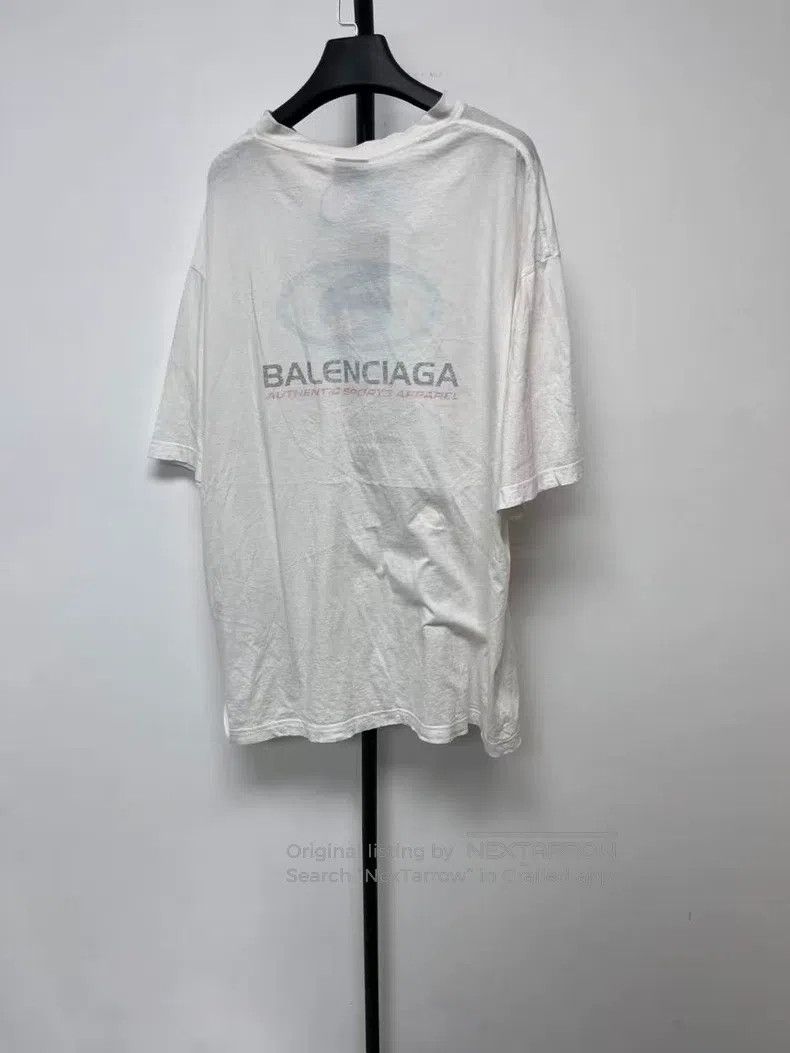 Balenciaga Balenciaga Distressed Blue Label Logo Letter Pattern Print Size US M / EU 48-50 / 2 - 2 Thumbnail