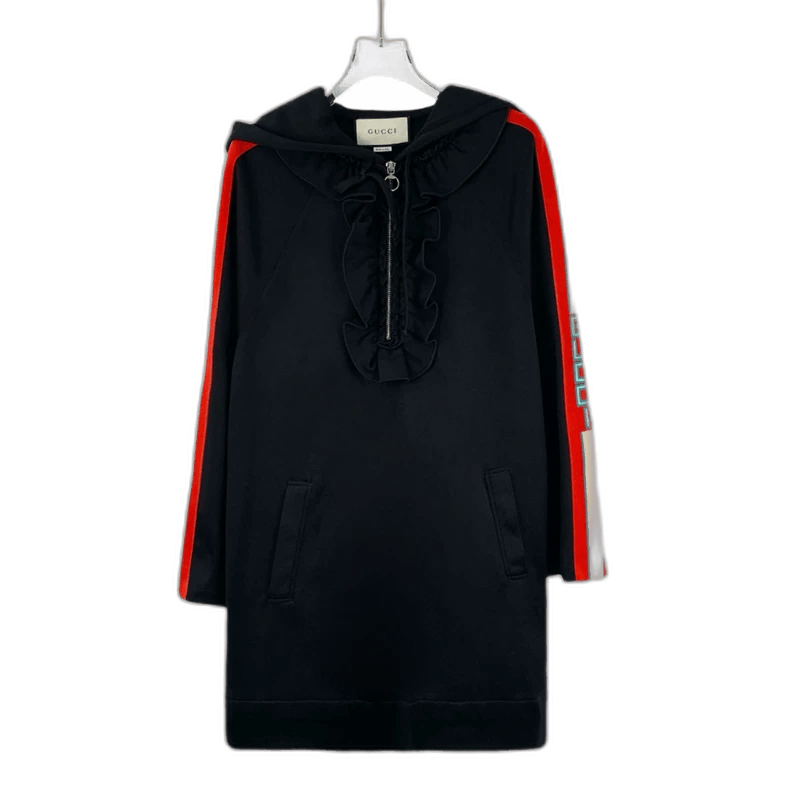 Gucci Gucci Black Hooded Dress with Trim Detail Size M / US 6-8 / IT 42-44 - 1 Thumbnail