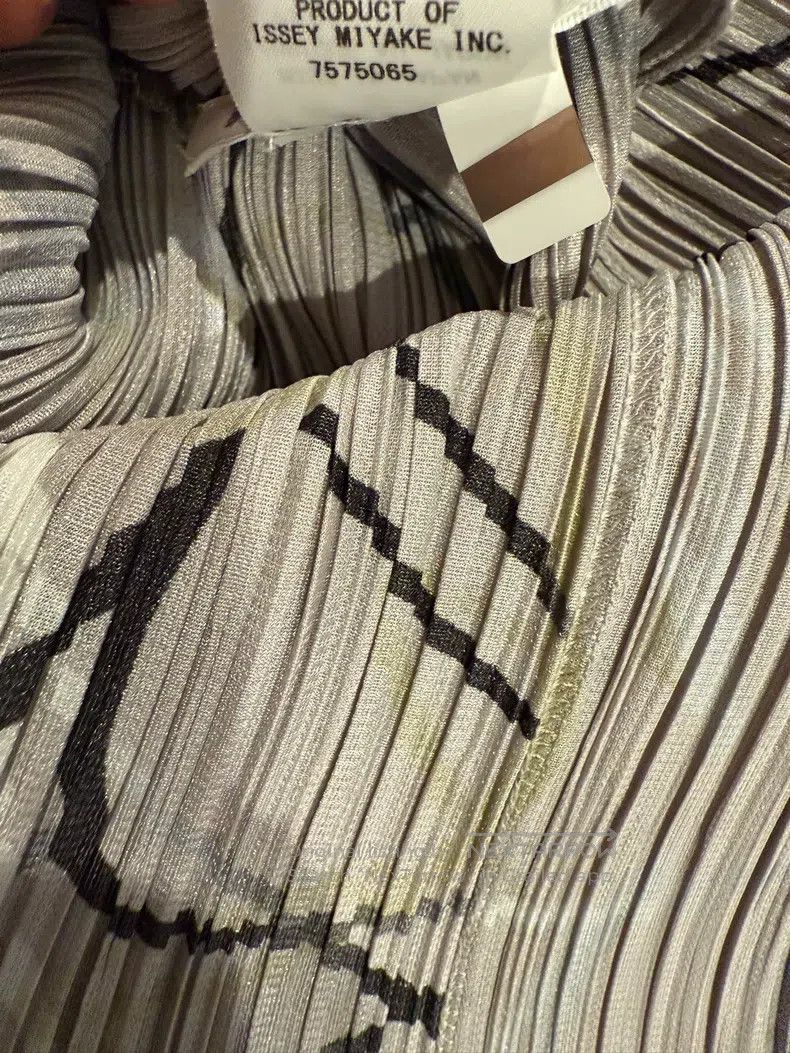 Issey Miyake Issey Miyake Gray Striped Dress Size L / US 10 / IT 46 - 4 Thumbnail