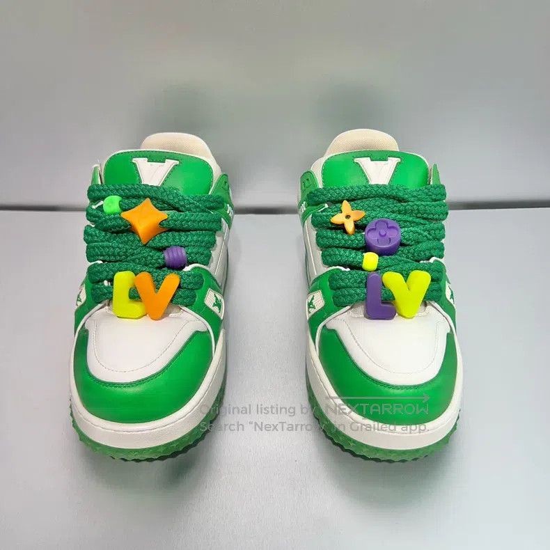 Louis Vuitton Louis Vuitton Xiaopangding White and Green Board Shoes Size US 6.5 / EU 39-40 - 2 Thumbnail