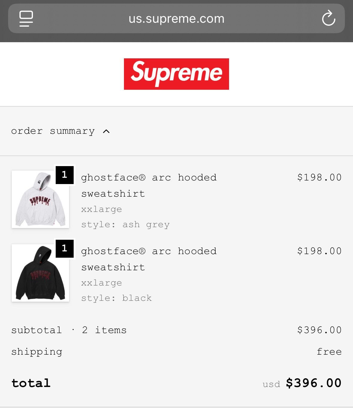 Supreme Supreme Ghostface Arc Hooded Sweatshirt Ash Grey Size XXL Size US XXL / EU 58 / 5 - 7 Thumbnail