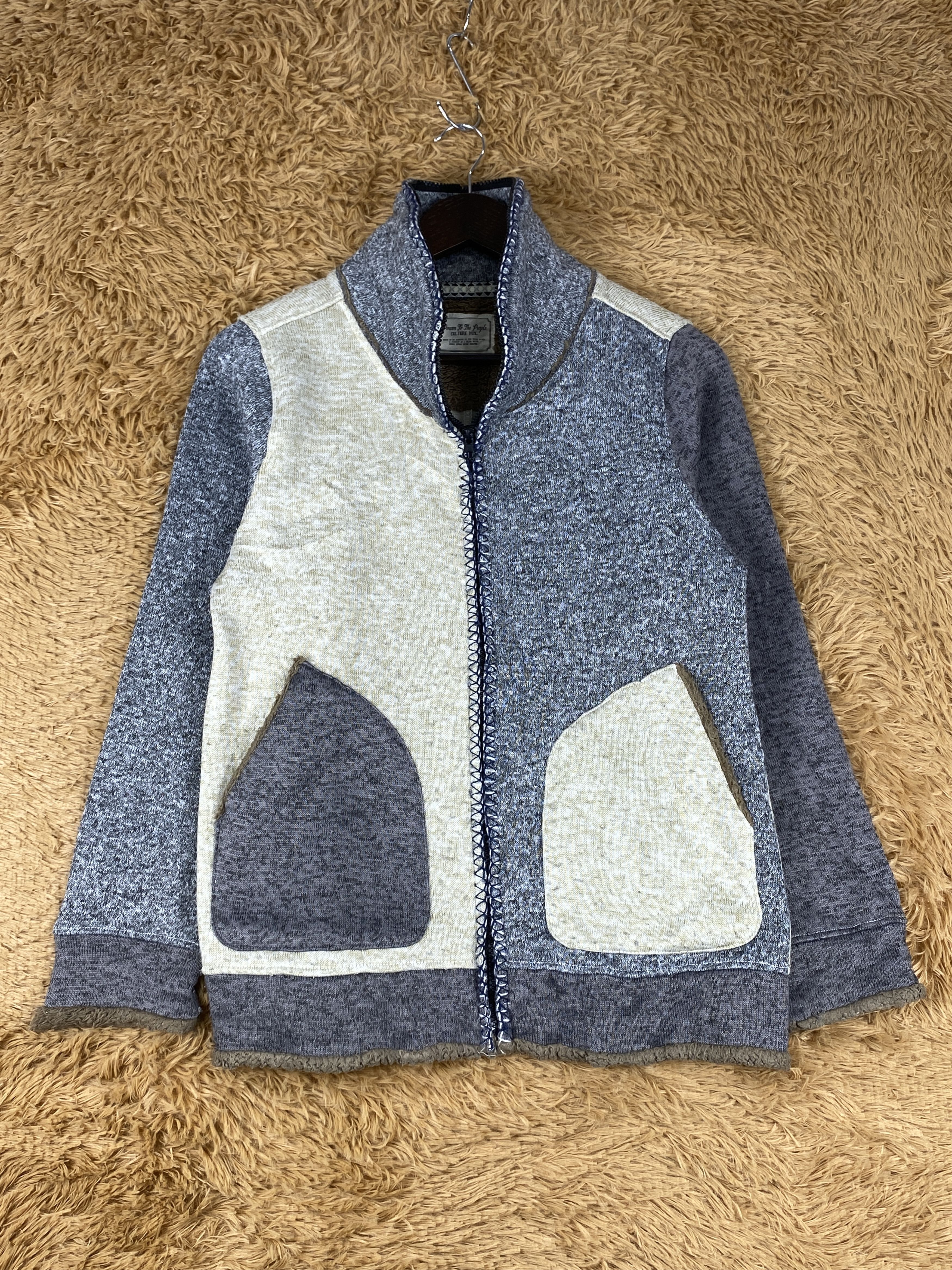 image of Vintage Culture Mix Fleece Zip Up Jacket, Men's (Size Small)