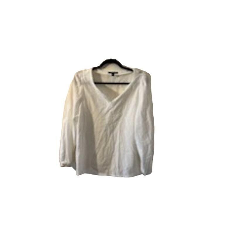 Banana Republic Banana Republic Embroidered V-Neck Top White Size Small Size S / US 4 / IT 40 - 1 Thumbnail