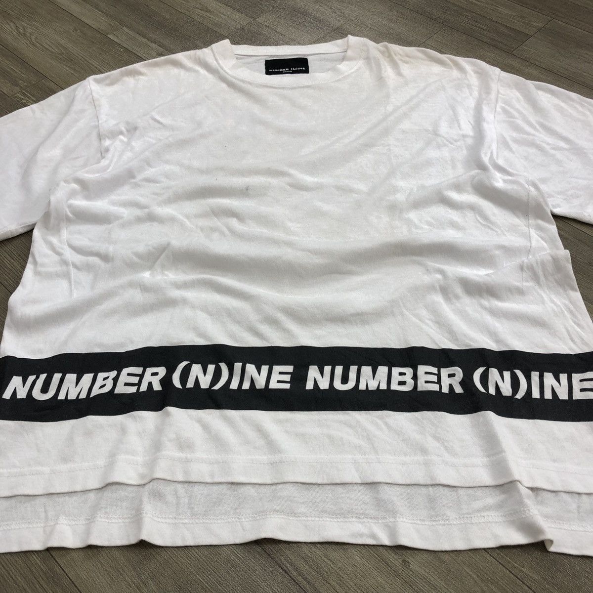 Number (N)ine 2000s Number (N)ine Denim Spell Out White Tshirt Size US M / EU 48-50 / 2 - 2 Thumbnail