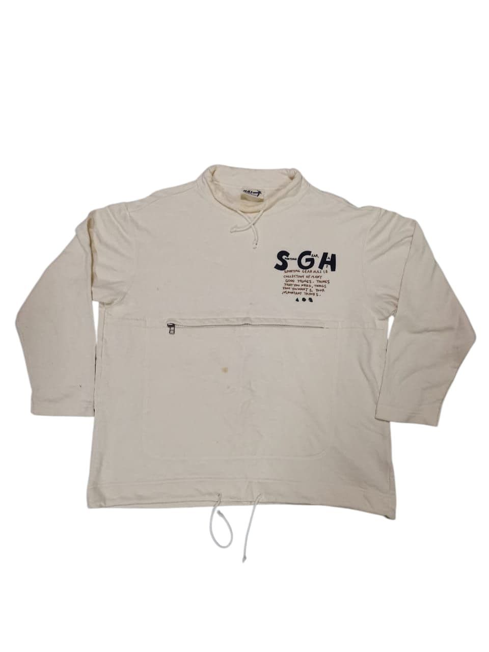 Hai Sporting Gear × Issey Miyake 💥Vtg Hai Sporting Gear By IS Crew Neck Anorak Sweatshirt Size US L / EU 52-54 / 3 - 1 Thumbnail