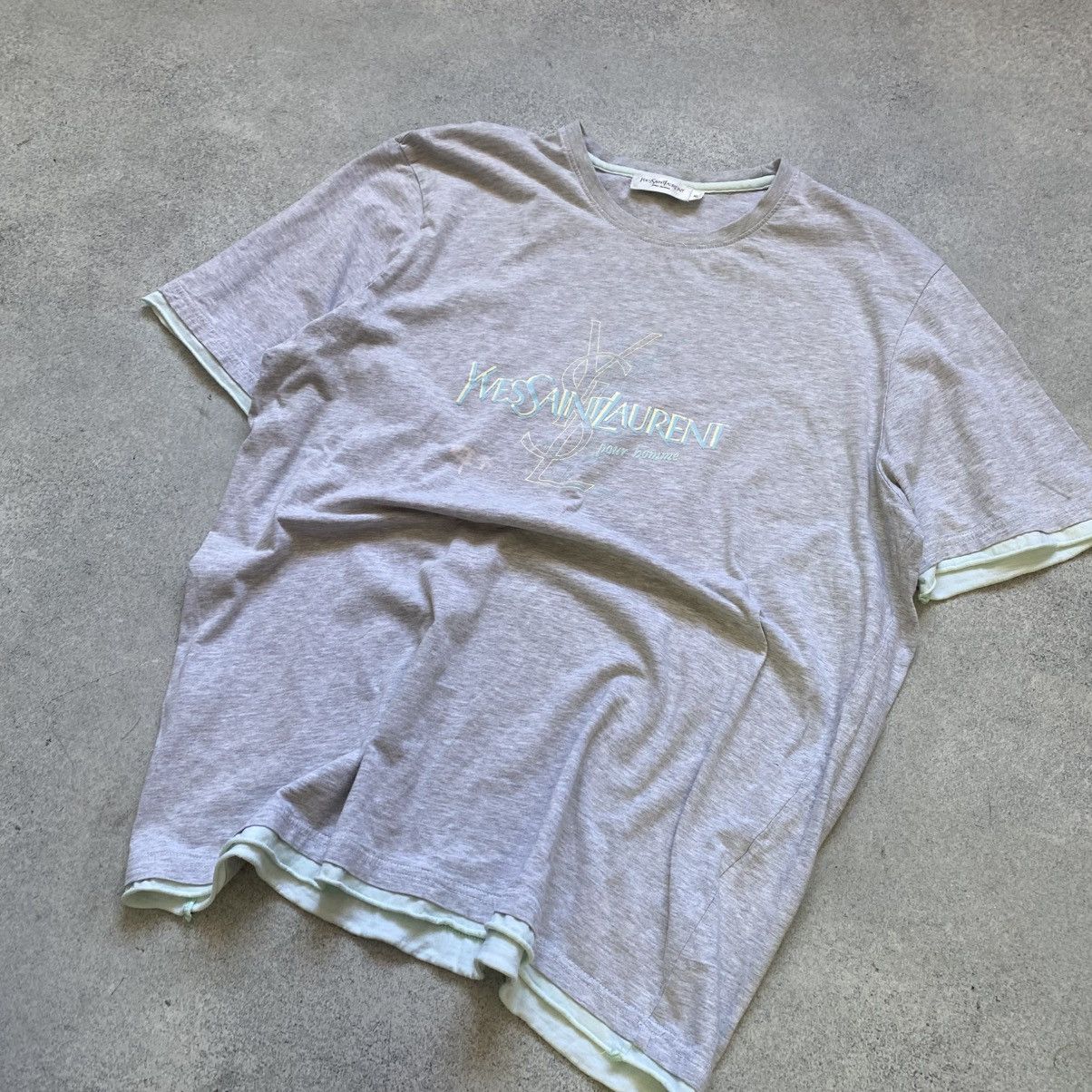 Yves Saint Laurent Vintage YSL T-Shirt Big Logo Spell Out Size US XL / EU 56 / 4 - 2 Thumbnail