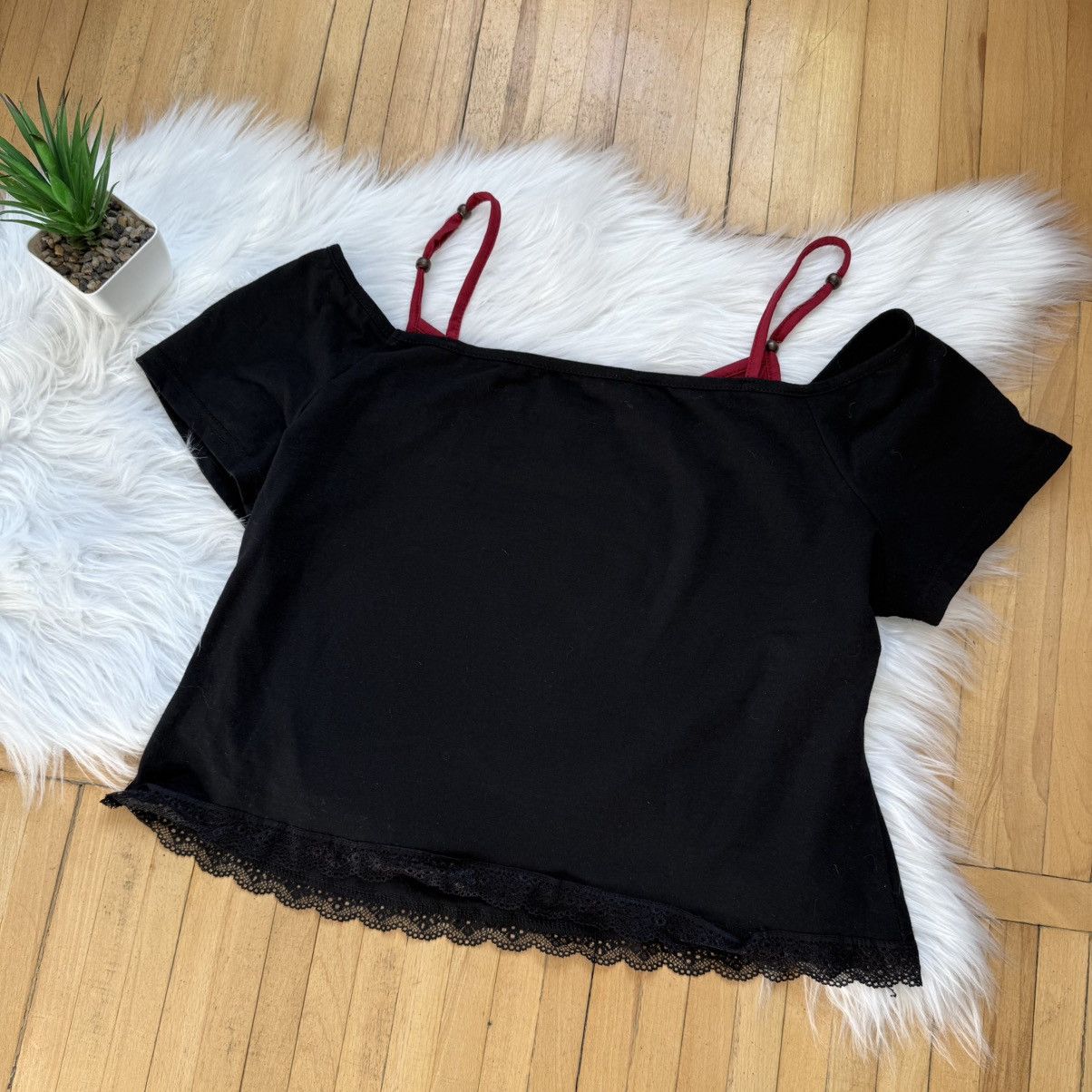 Hysteric Glamour 📌 Amazing Vintage Cross Rhinestones Y2K Gothic Tank Top Size XXL / US 16-18 / IT 52-54 - 8 Thumbnail
