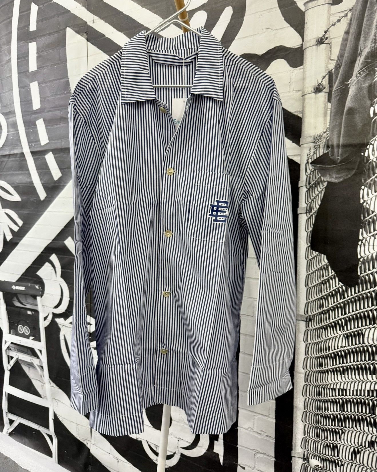 Designer × Eric Emanuel ⚡️ Eric Emanuel EE Pajama Top Long Sleeve Button Up 2XL XXL ⚡️ Size US XXL / EU 58 / 5 - 3 Thumbnail
