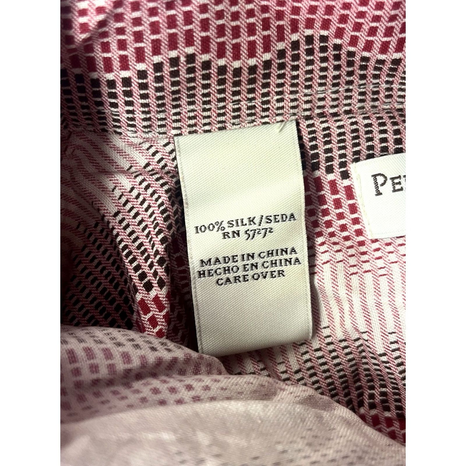 Perry Ellis Perry Ellis Men's 100% Silk White Rose Shirt L Size US L / EU 52-54 / 3 - 6 Thumbnail