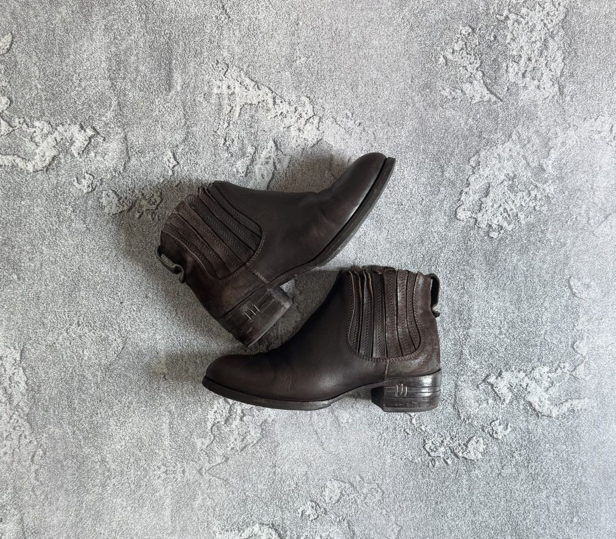 Avant Garde Moma 37Size Leather Brown Shoes Boots Ankle Cowboy Biker, Women's