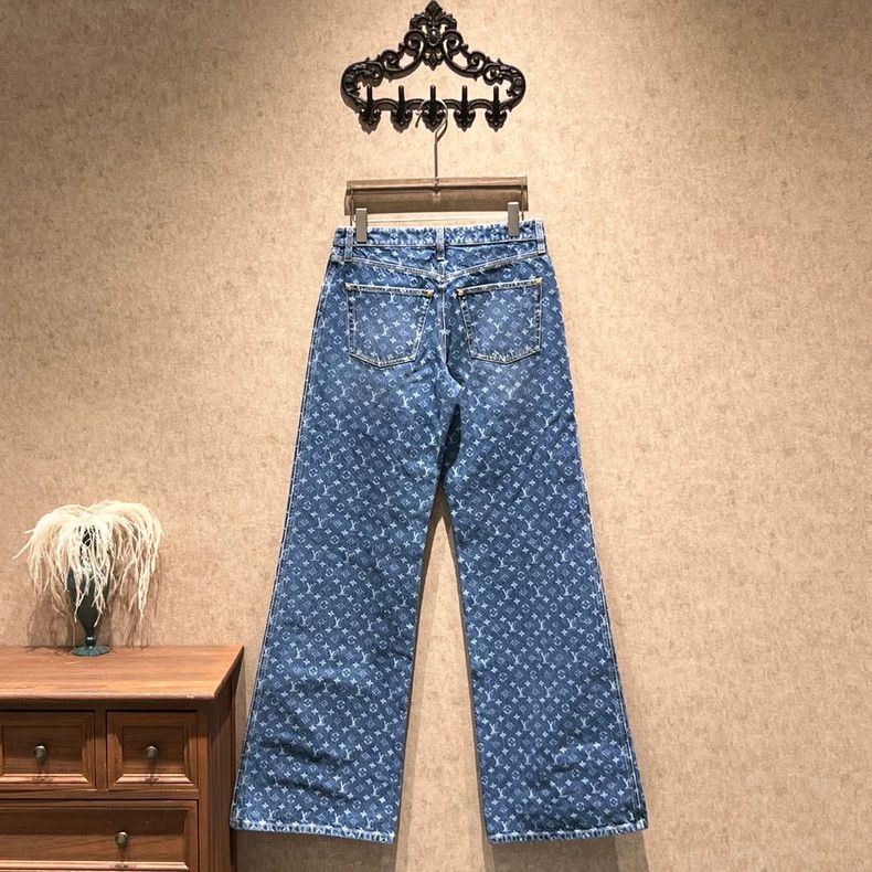 Louis Vuitton Louis Vuitton 25 FW washed blue print full print jeans Size US 38 / EU 54 - 2 Thumbnail