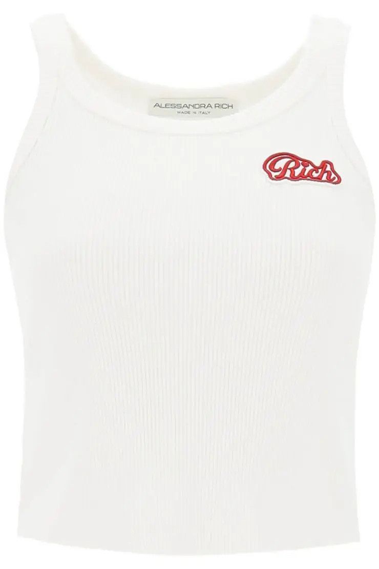 o1s22i1n0324 Ribbed Tank Top in White