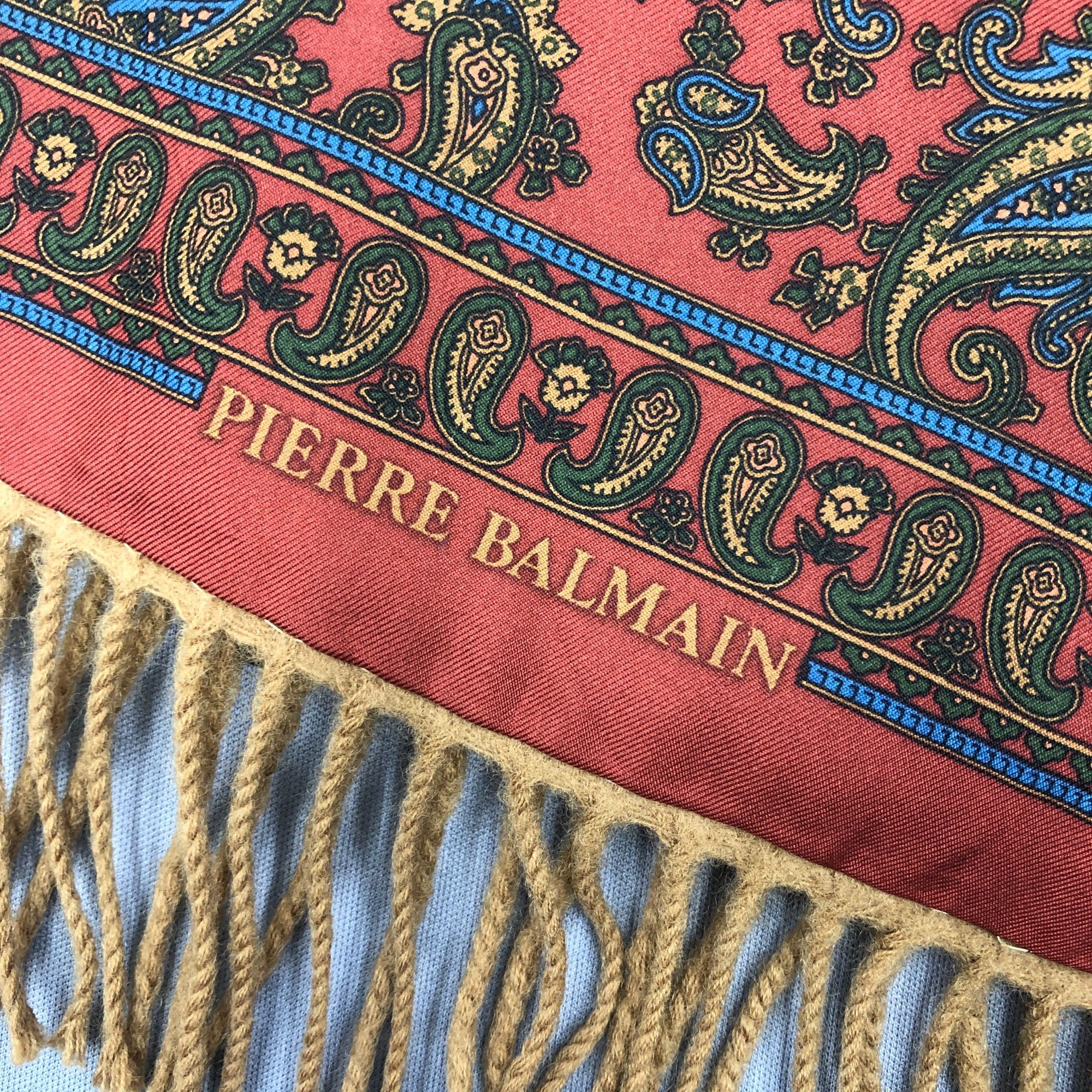 Japanese Brand Vintage Pierre Balmain Scarf Muffler SILK Wool Winter Size ONE SIZE - 4 Thumbnail