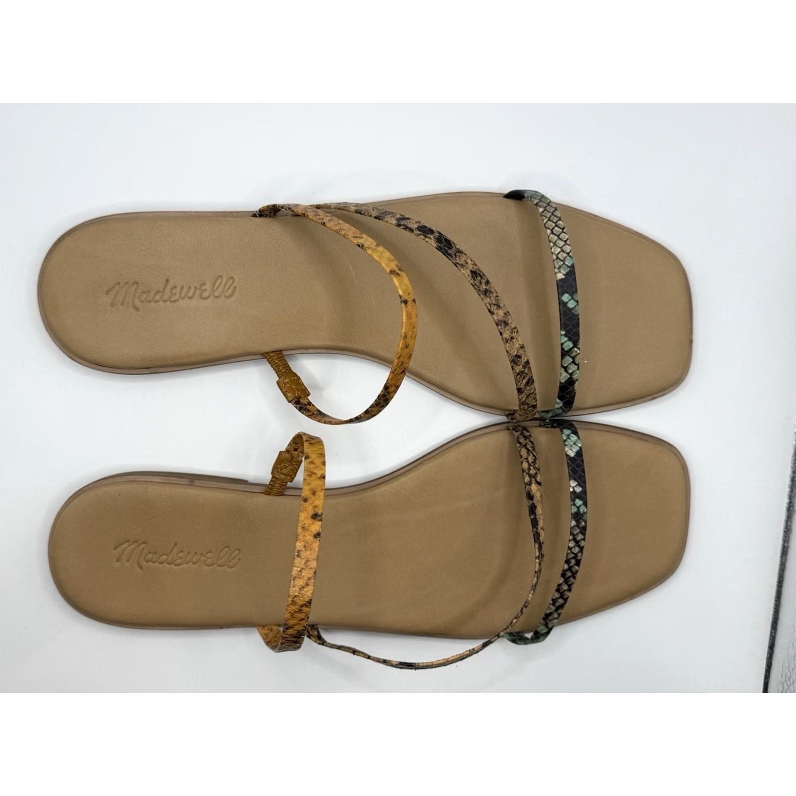 Madewell Madewell Lyra Slide Sandal Snake Embossed Leather Women's Sz 10 Multicolor Animal Print Leather Slip On Size US 10 / IT 40 - 3 Thumbnail