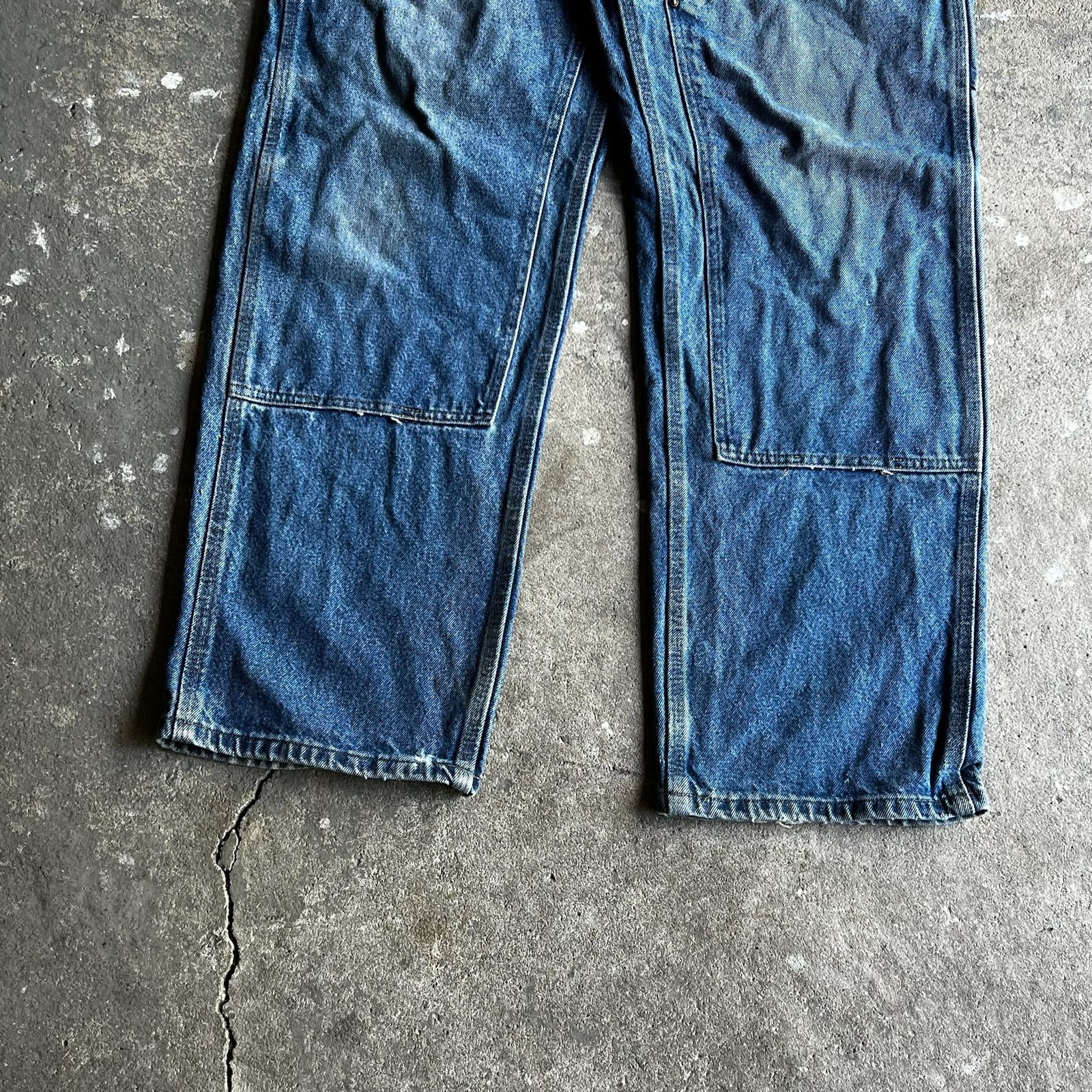Carhartt × Vintage Carhartt faded denim blue jean double knee work wear pants Size US 35 - 4 Thumbnail