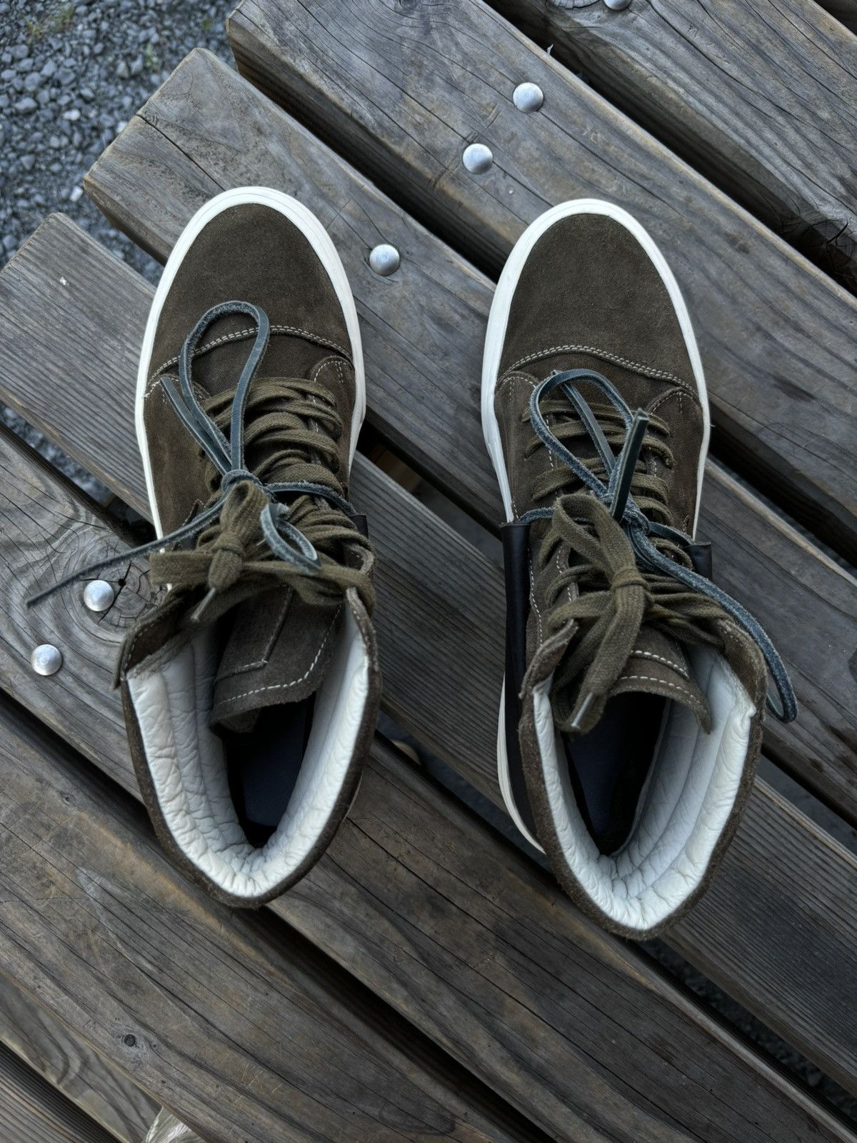 Maison Margiela MMM 22 Hybrid Suede-Leather High Top Lace Up Sneakers Boots Size US 11.5 / EU 44-45 - 14 Thumbnail
