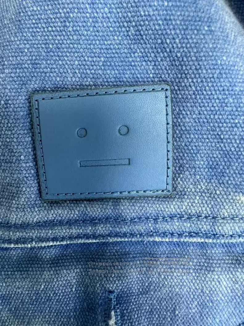 Other Acne Studios Face Expression Distressed Denim Jacket Size XS / US 0-2 / IT 36-38 - 3 Thumbnail