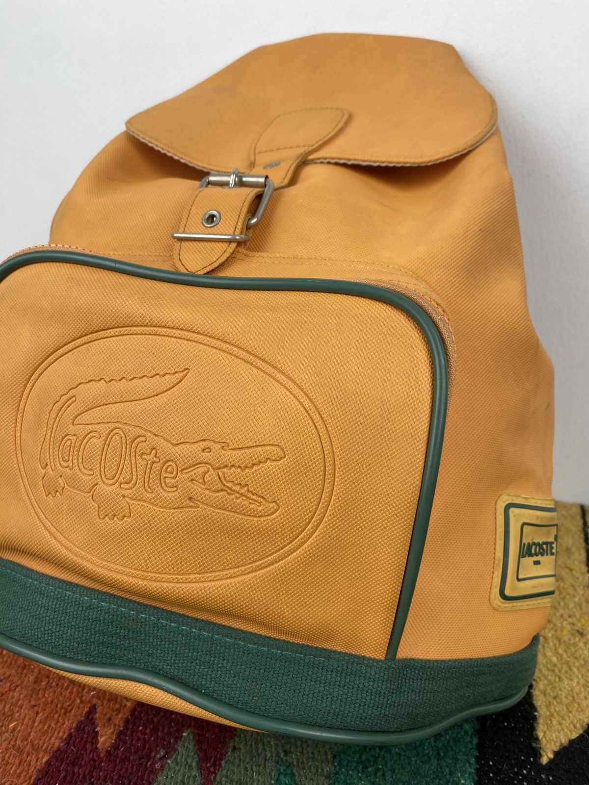 Lacoste 2000’s Lacoste Japan Green Orange Rucksack Size ONE SIZE - 7 Thumbnail