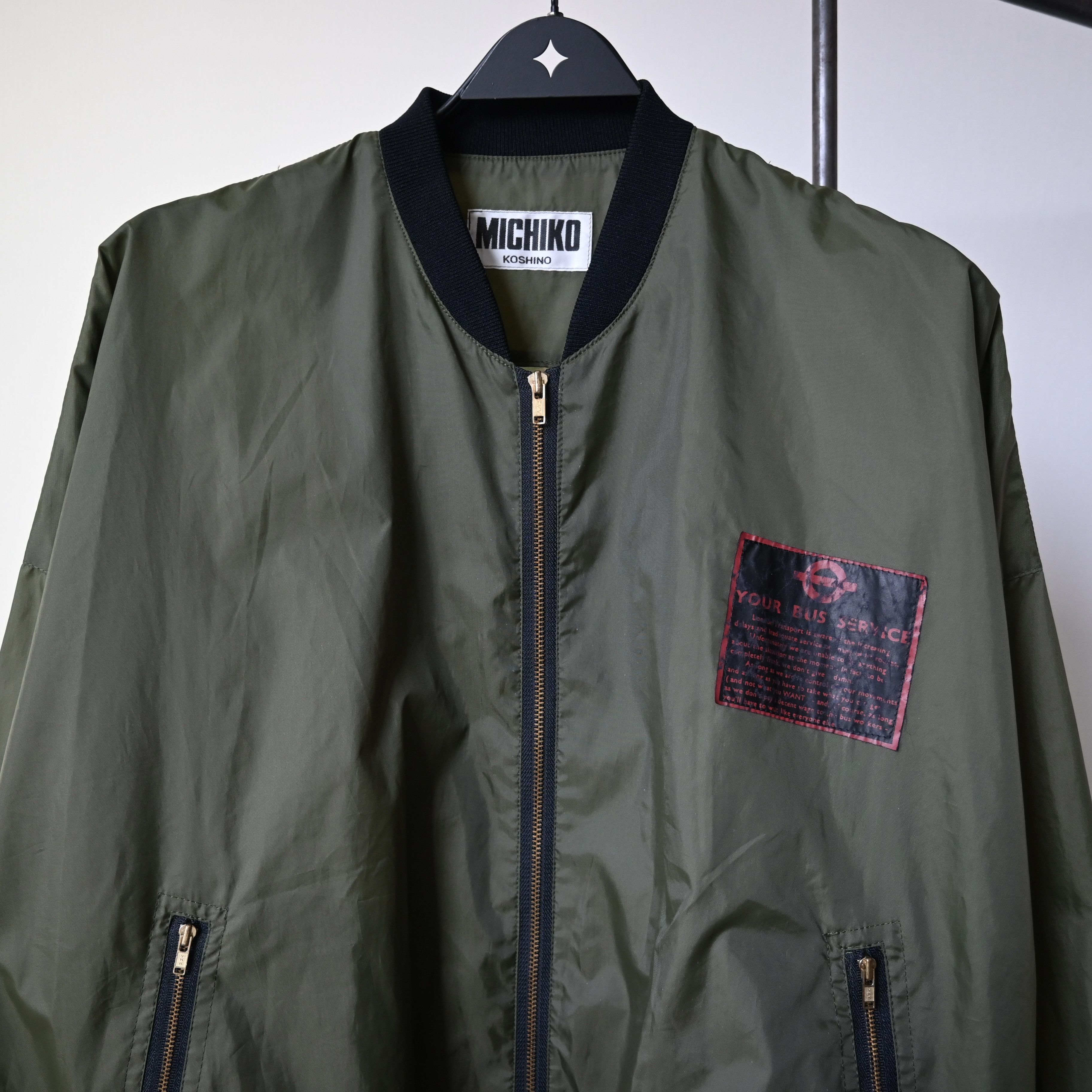 Michiko Koshino London VTG, MICHIKO LONDON Bus Service bomber jacket, olive green Size US L / EU 52-54 / 3 - 4 Thumbnail