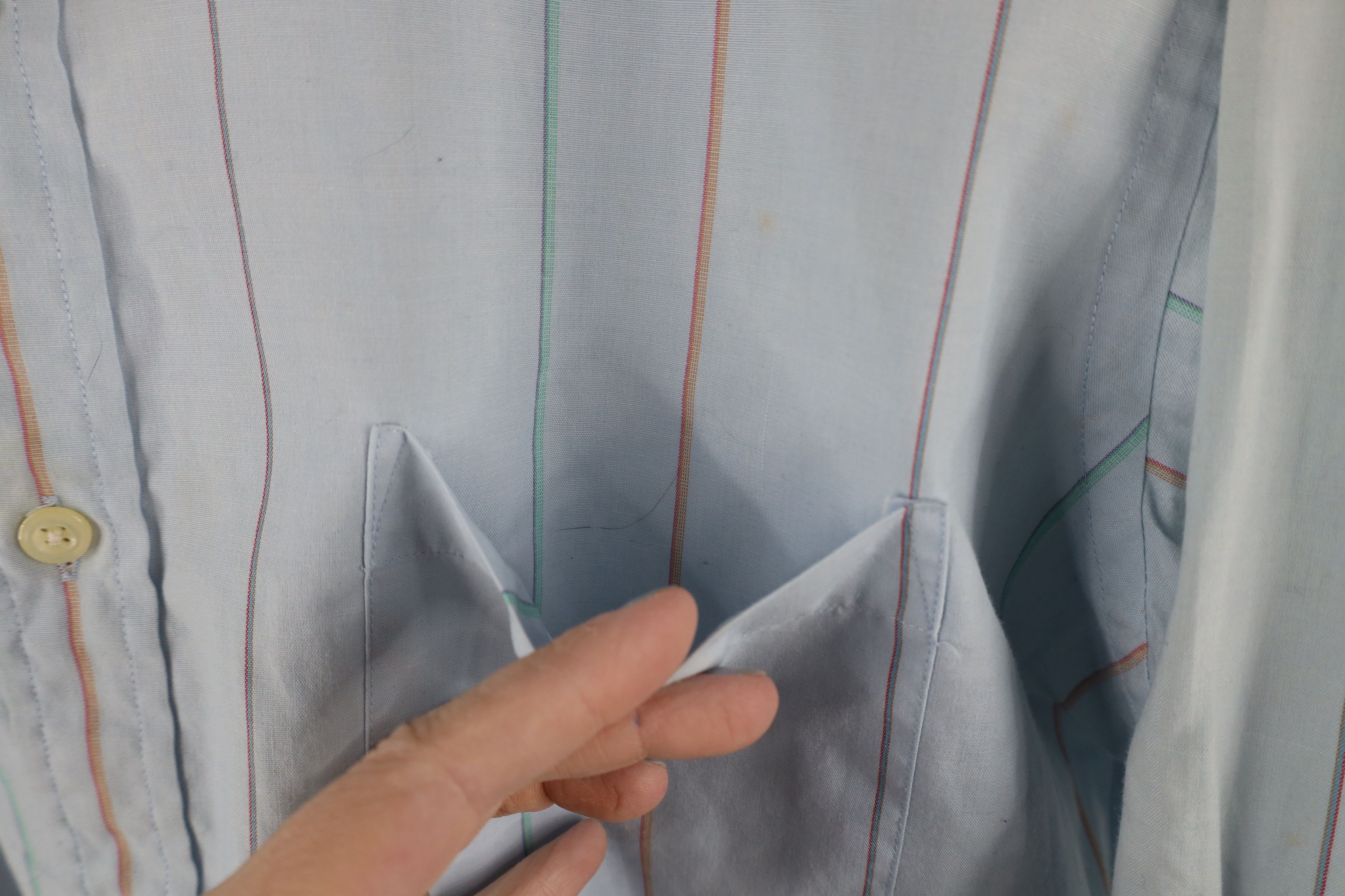 Vintage Vintage 90s Streetwear Rainbow Striped Button Shirt Size US M / EU 48-50 / 2 - 7 Thumbnail