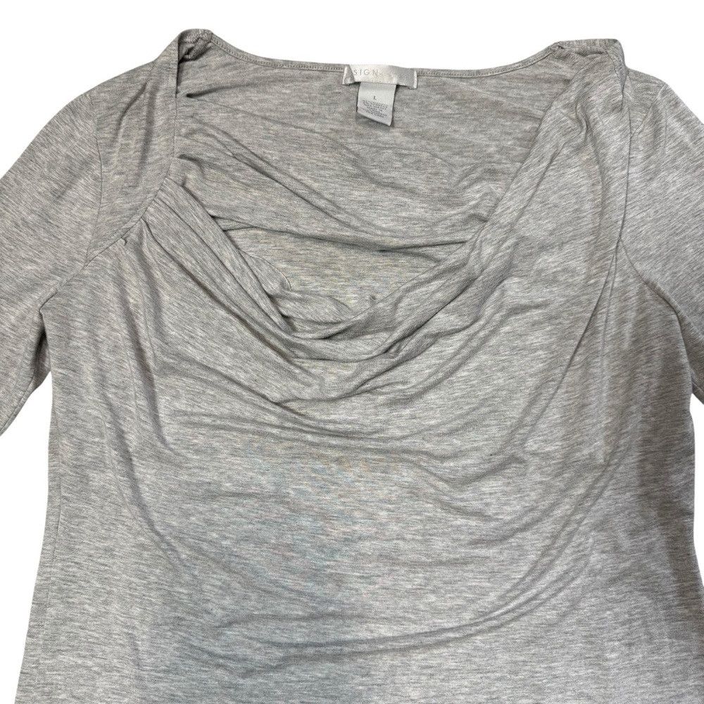 Other Anthropologie Design History Cowl Neck Long Sleeve Light Gr Size L / US 10 / IT 46 - 6 Thumbnail