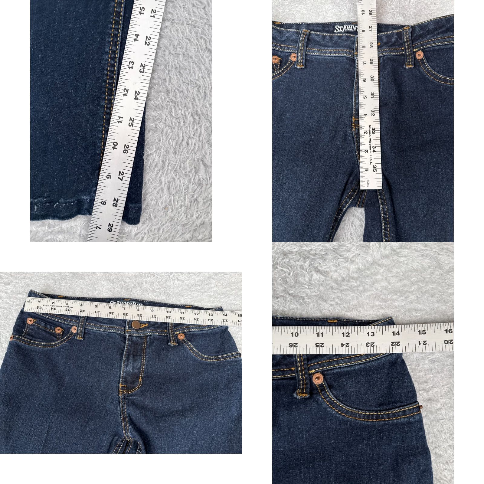 Vintage St. Johns Bay Jeans Womens 4 Jeans Denim Bootcut Dark Wash 28x29 Blue Cotton Blend 5-Pocket Design Size 27" / US 4 / IT 40 - 8 Thumbnail