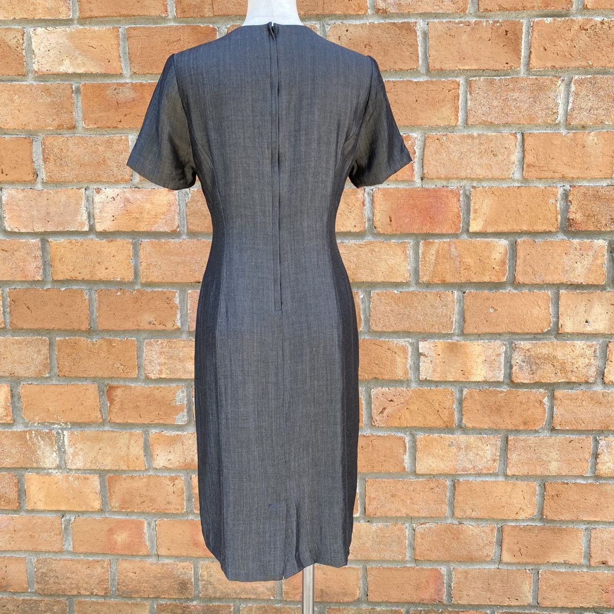 Zucca ZUCCA Dark Denim V-Neck Dress Size M / US 6-8 / IT 42-44 - 2 Thumbnail