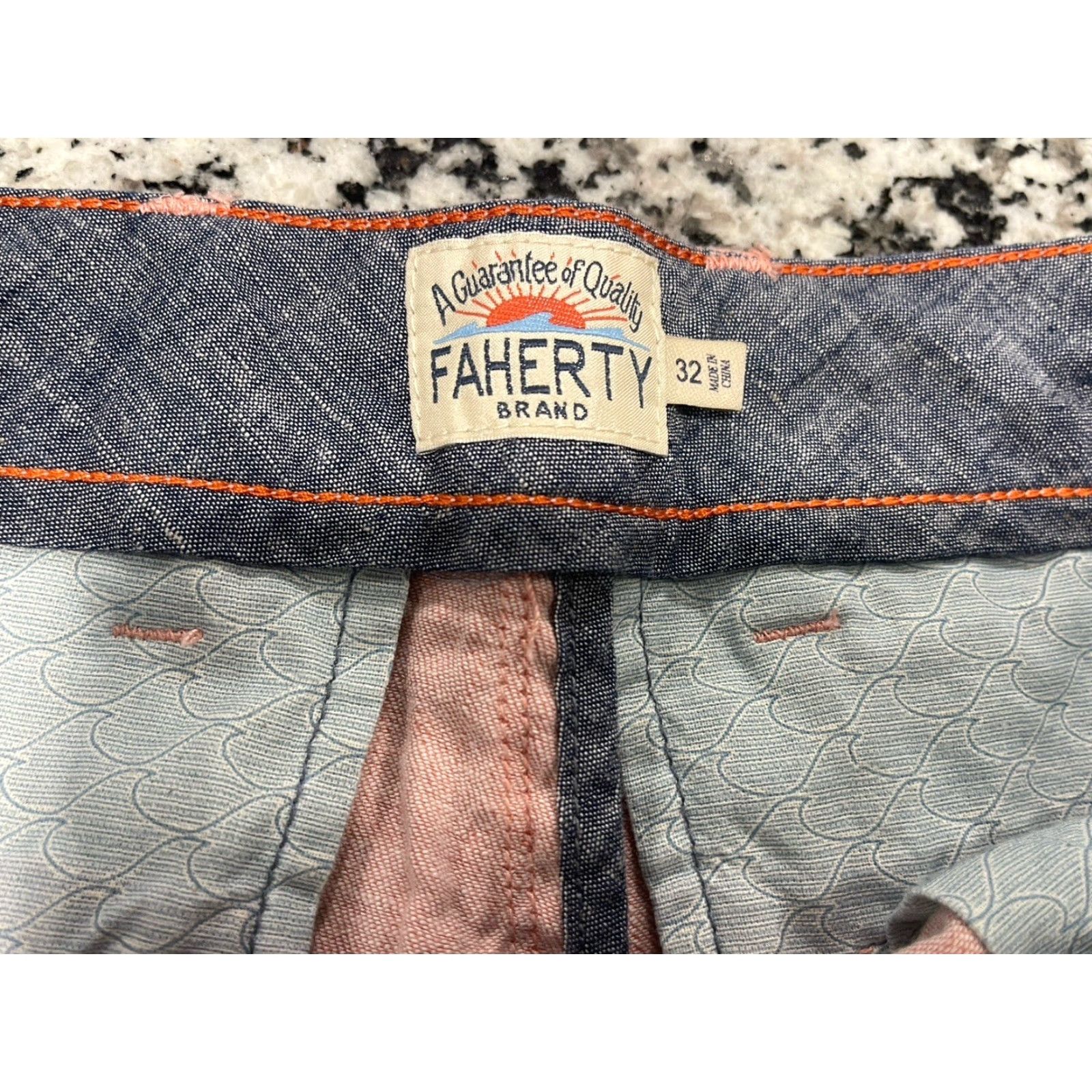 Faherty Faherty Shorts 32 Linen Blend Organic Drawstring Stretch Preppy Beach Salmon Size US 32 / EU 48 - 2 Thumbnail