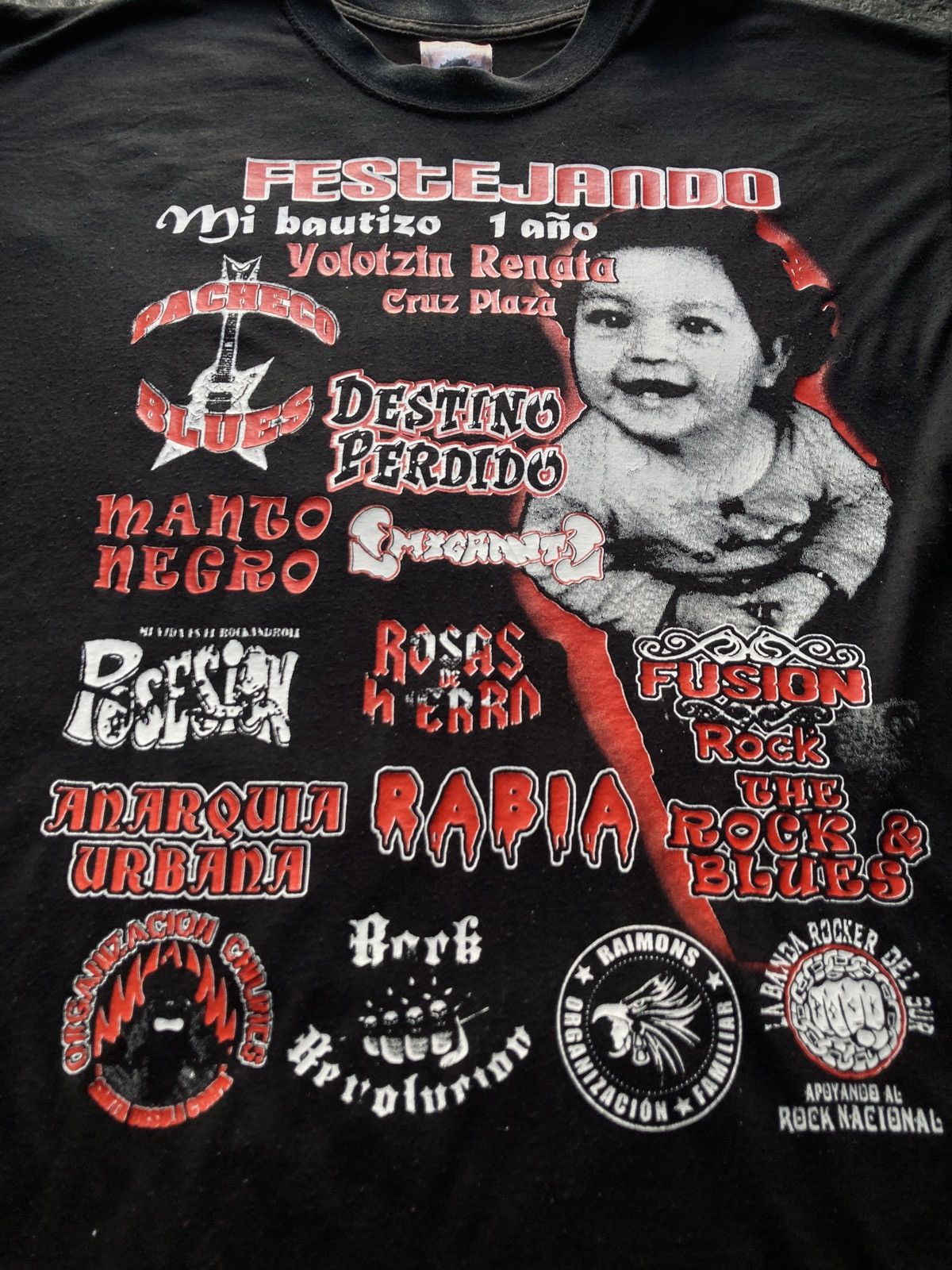 Band Tees × Vintage Vintage 90s Mexican Rock Bands Primer Bautizo AOP Size US L / EU 52-54 / 3 - 2 Thumbnail