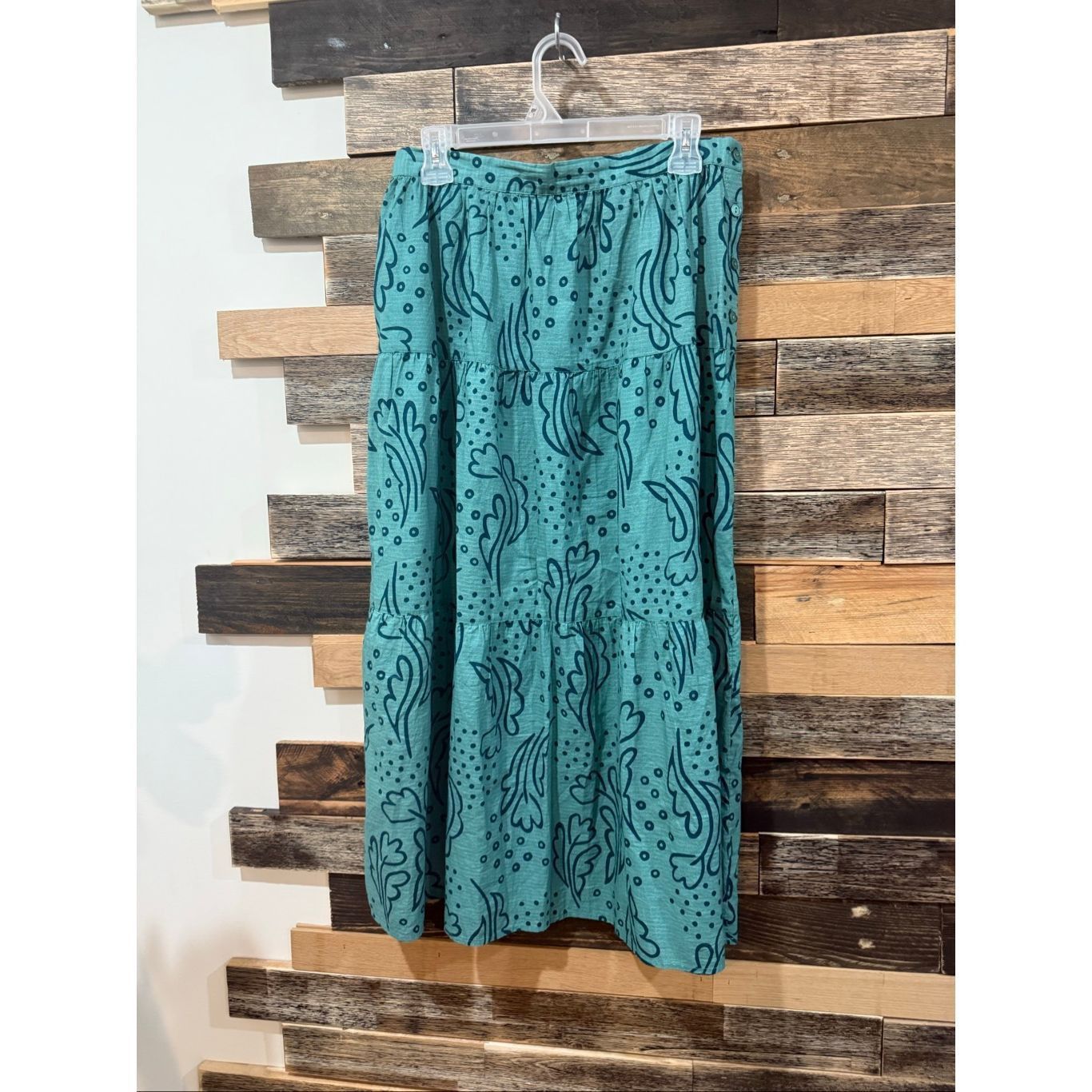 Guru Gudrun Sjoden green leaves tiered skirt size Medium Size 32" / US 10 / IT 46 - 1 Thumbnail