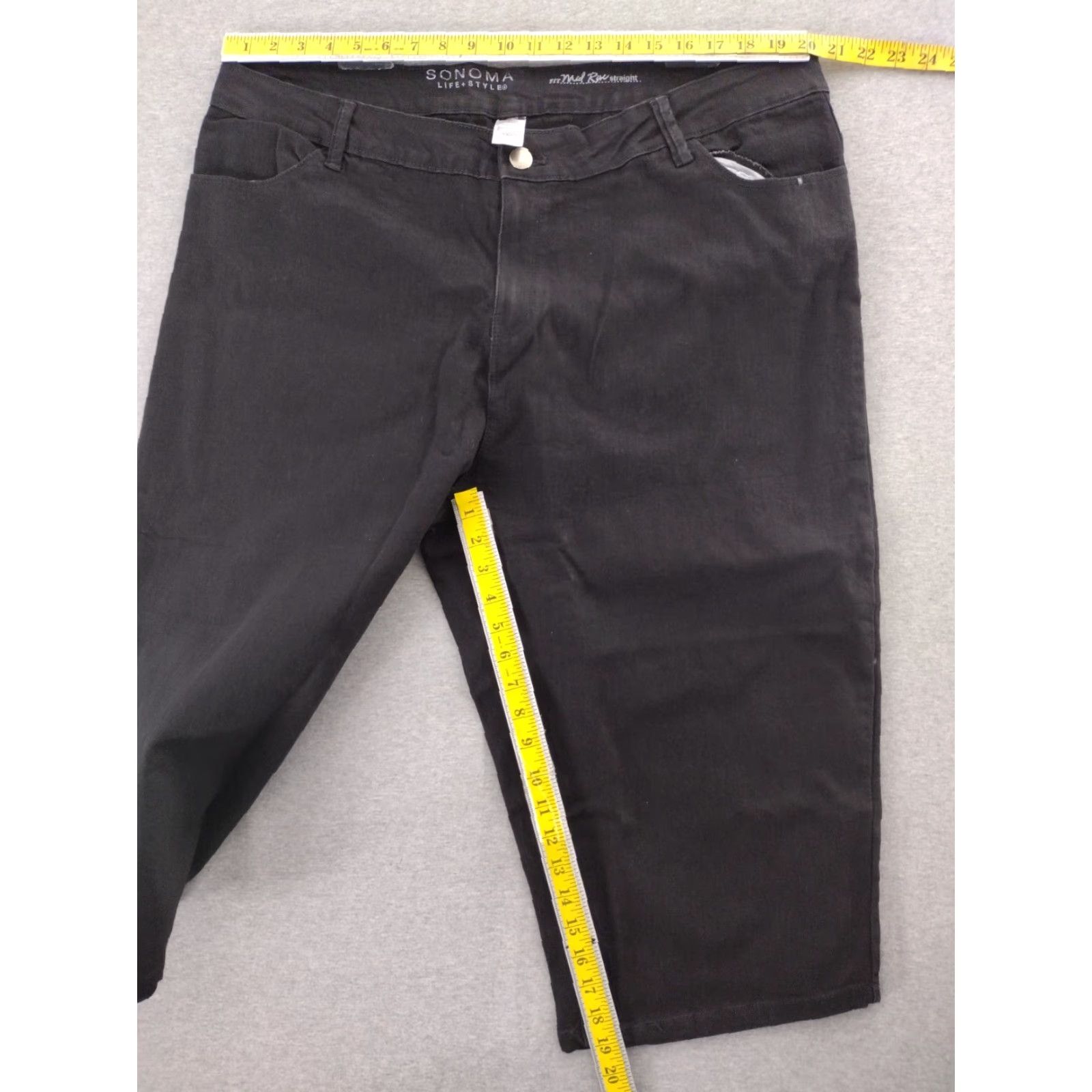 Vintage Sonoma Black Jeans Shorts Bermuda High Rise 22 Plus Women's" Size 27" / US 4 / IT 40 - 6 Thumbnail