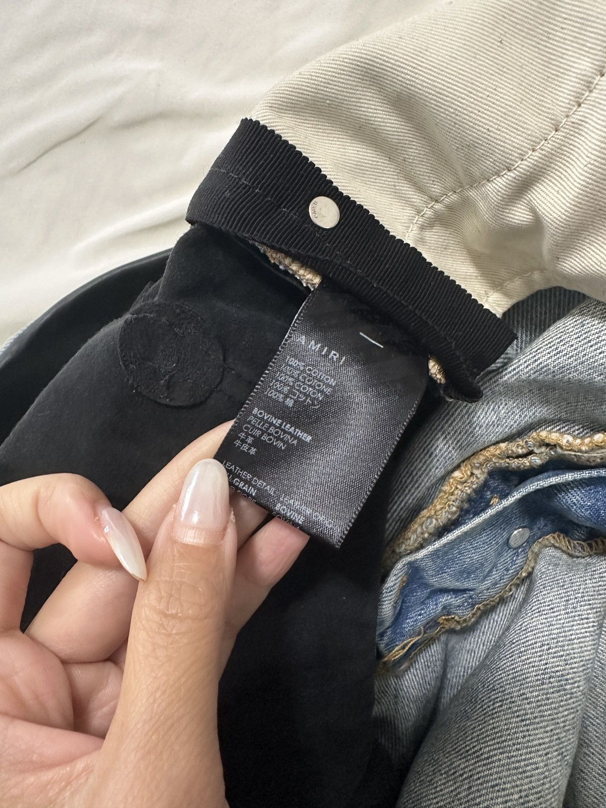 Amiri NWT AMIRI Combo/Panelled Straight-leg Leather Jeans/size 25 Size 25" / US 0 / IT 36 - 14 Thumbnail