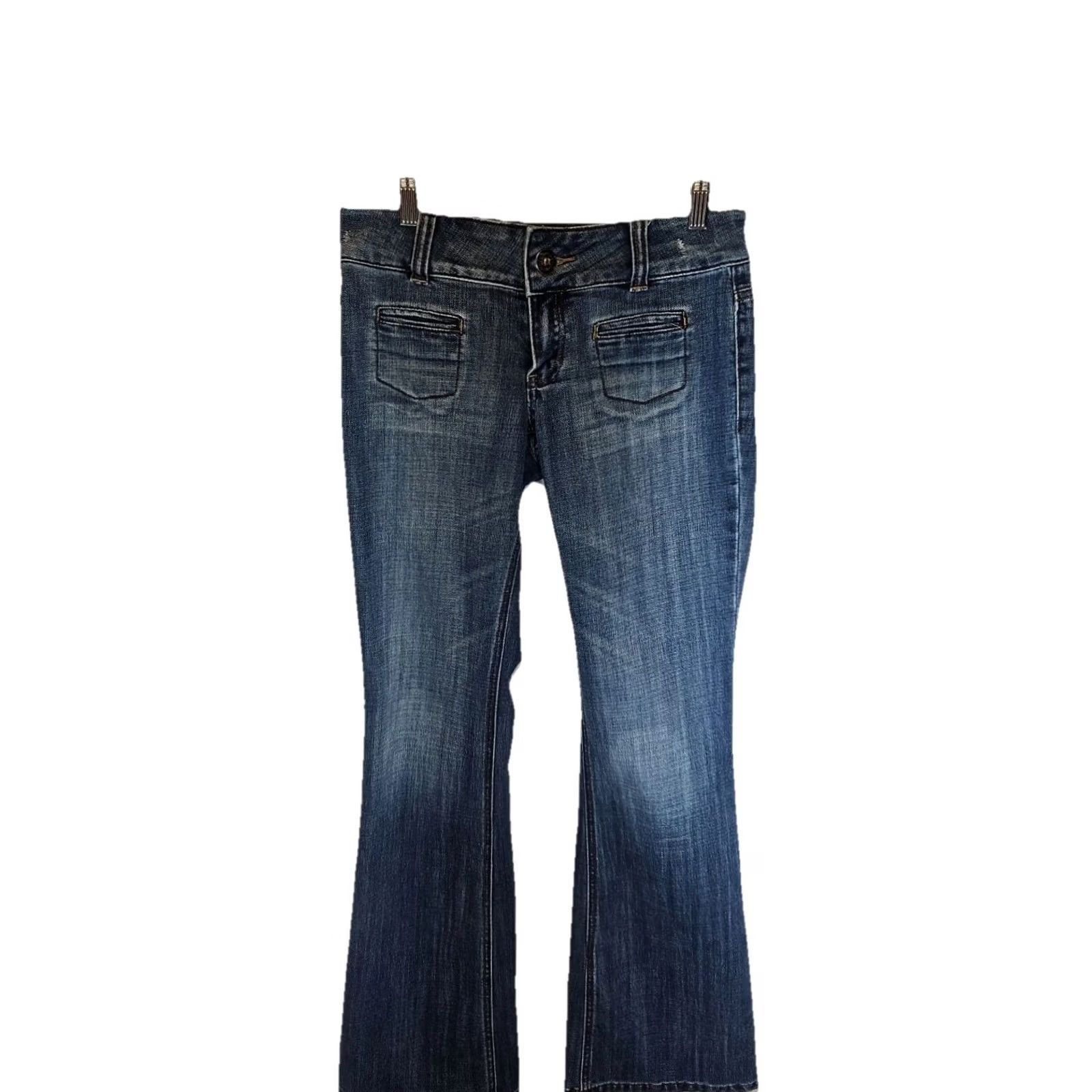 Vintage Dollhouse Y2K Low Rise Bootcut Jeans Juniors 5 Stretch Denim Blue 28in Waist 32in Inseam Women Size 27" / US 4 / IT 40 - 2 Thumbnail