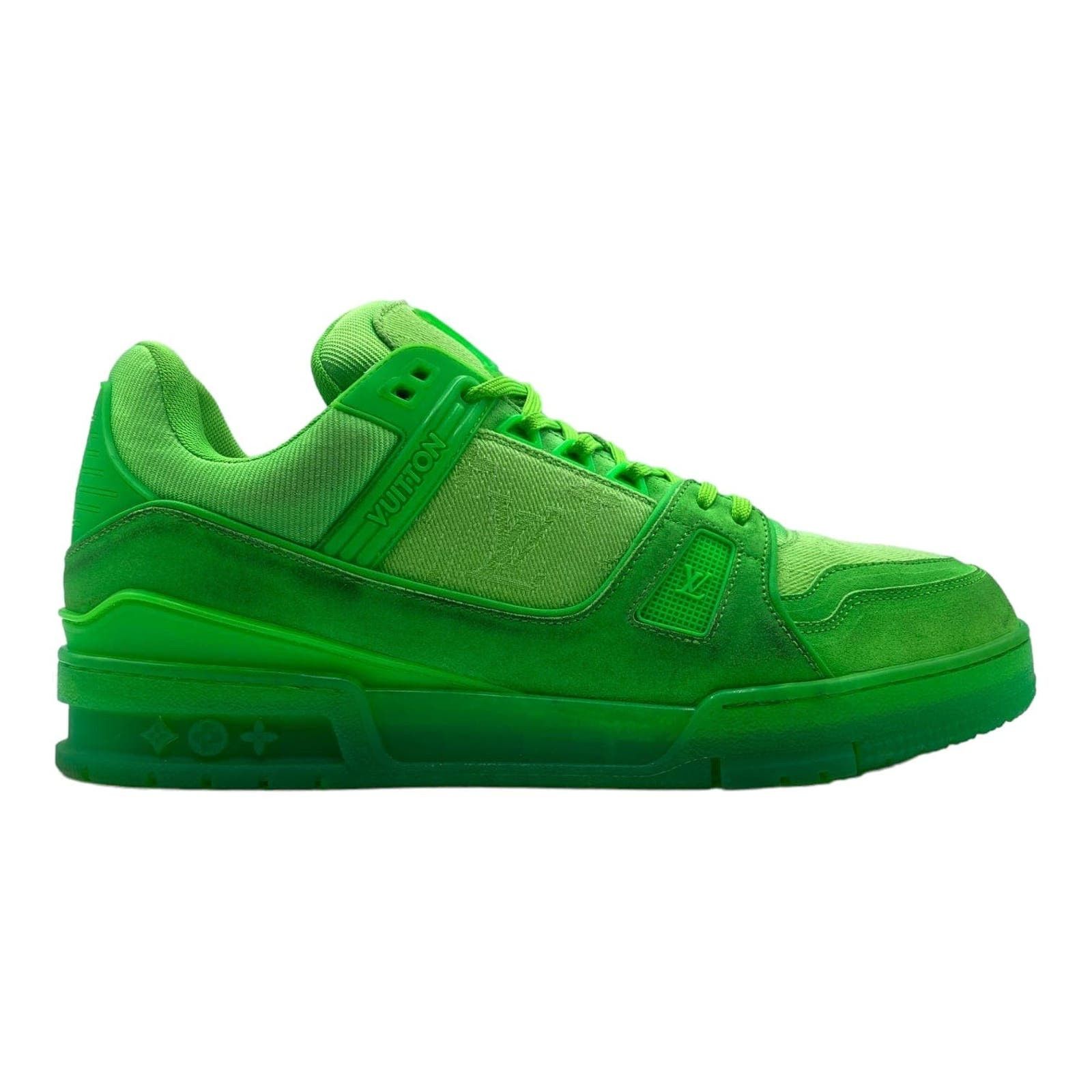 image of Louis Vuitton Lv Trainer Low Fluorescent Green Pre-Owned Shoes, Men's (Size 9)