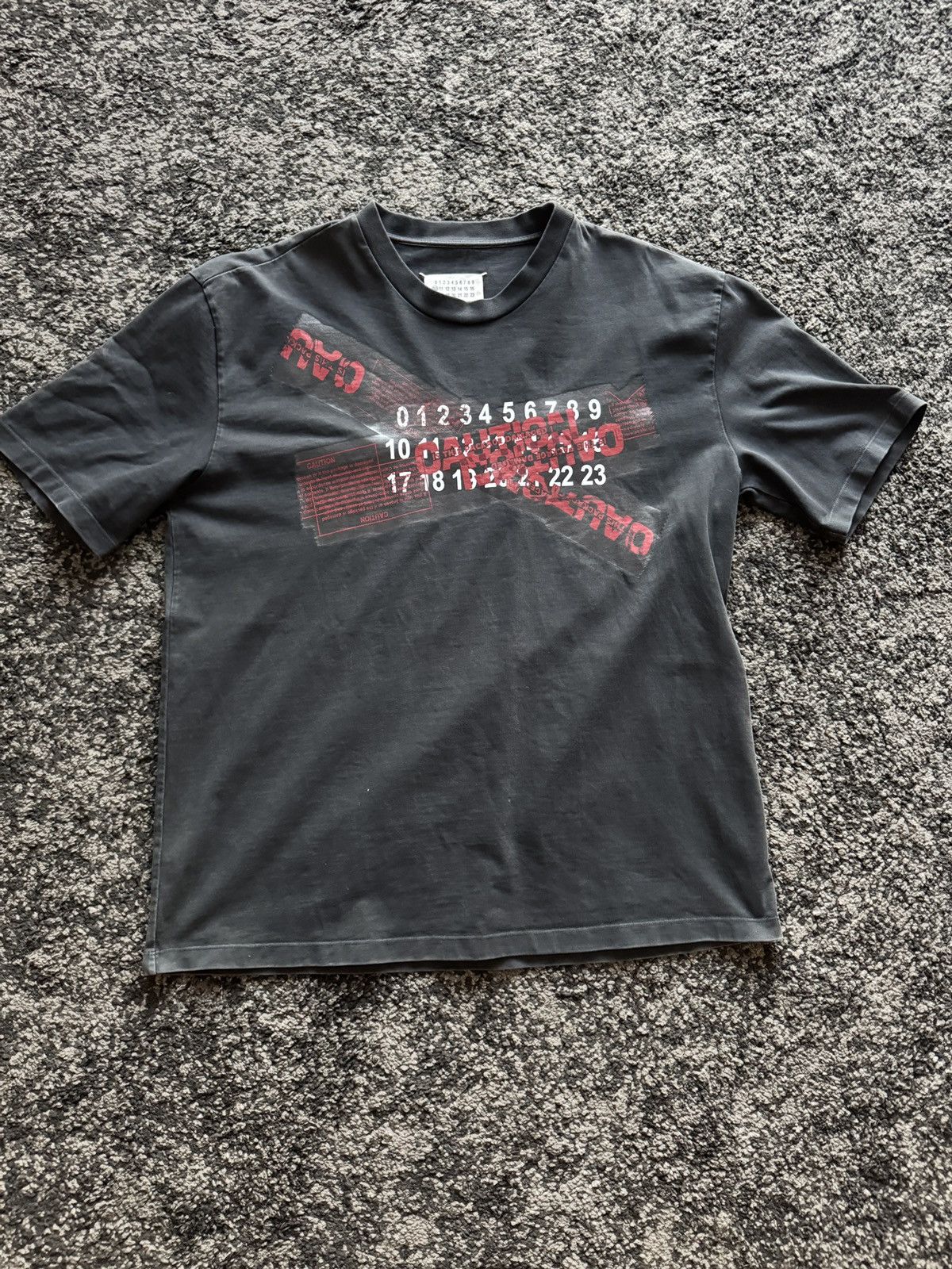 Maison Margiela Margiela Caution Tape oversized t-shirt | Grailed