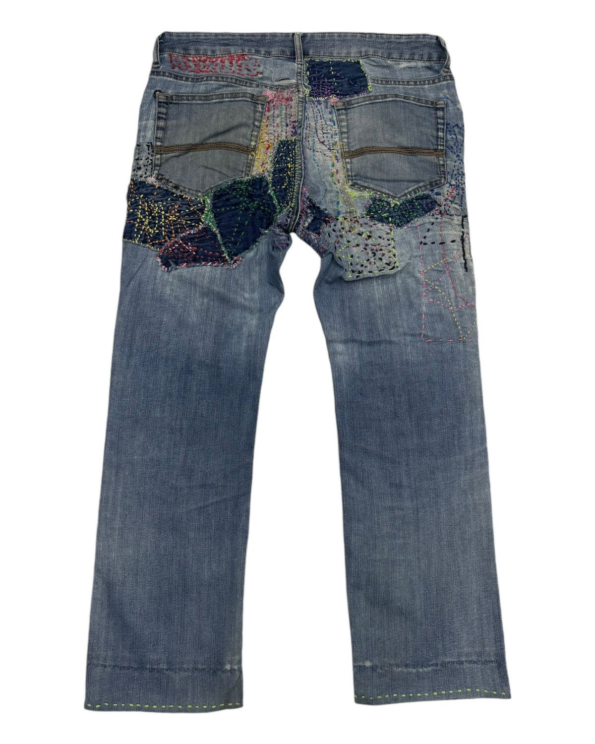 Japanese Brand Vintage Closshi Hand Knit Distressed Denim Jeans Size US 34 / EU 50 - 8 Thumbnail