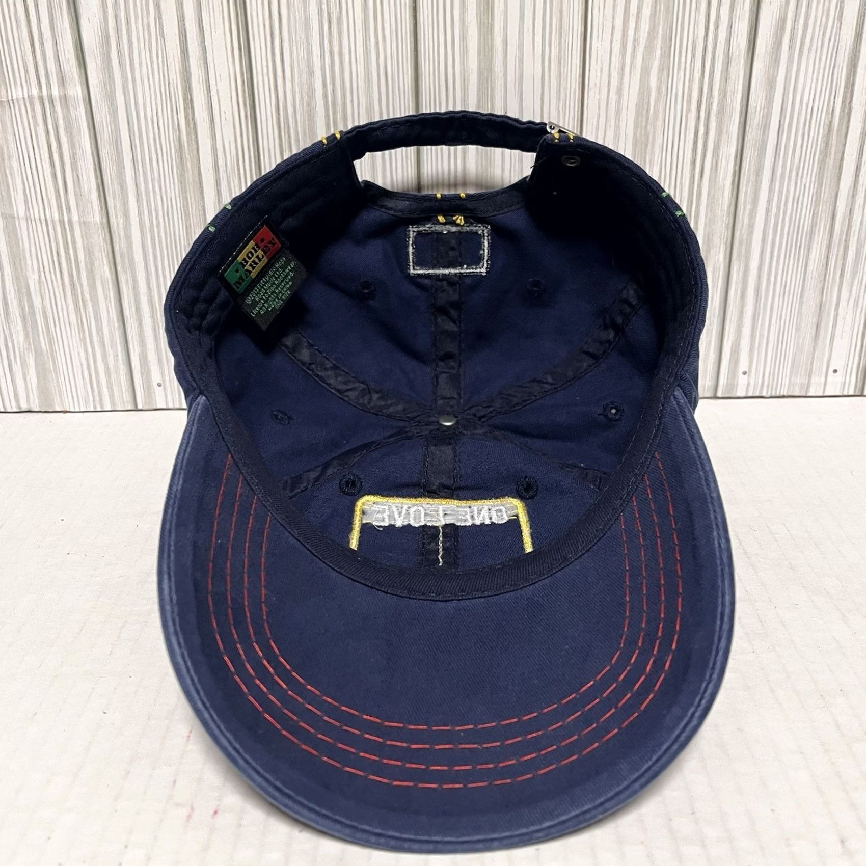 Vintage Bob Marley Hat Cap One Love Mens Dad Strap Back Navy Blue Casual Adjustable Hat Size ONE SIZE - 6 Thumbnail