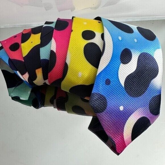 Handmade Tie Trippy Cheetah Leopard Rainbow Necktie Hippie Psychedeli Size ONE SIZE - 9 Thumbnail