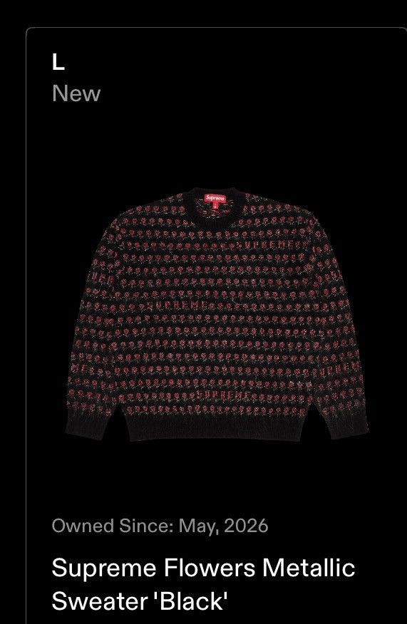Supreme Supreme flowers metallic sweater black Size US L / EU 52-54 / 3 - 5 Thumbnail