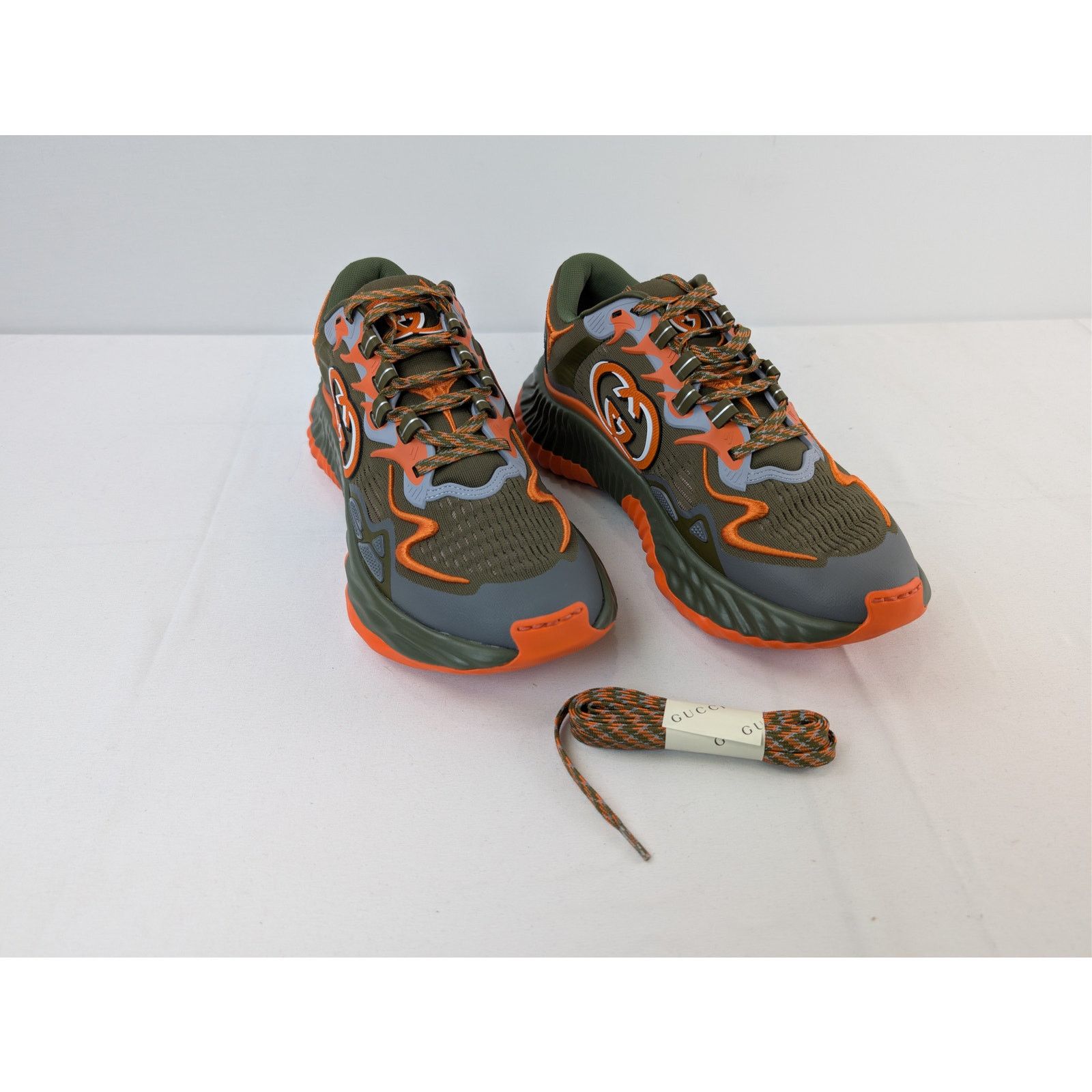 Gucci o1rshd1 Ripple Mesh Low Top Sneakers in Green / Orange Size US 8 / EU 41 - 6 Thumbnail