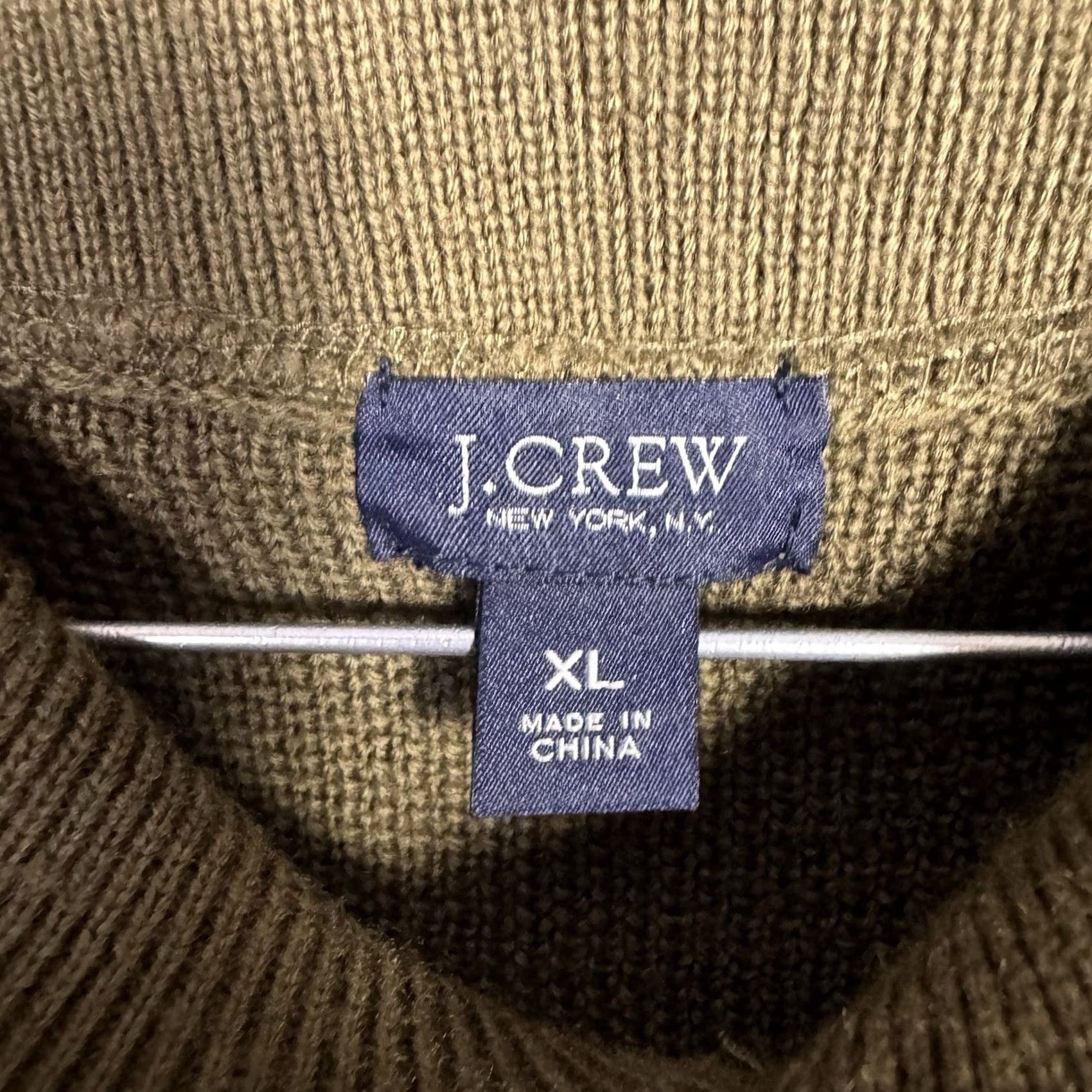 J.Crew VINTAGE J.CREW Sweater Mens XL 100% Wool Shawl Neck Jumper Military Drab Army Henley Knit Pullover Mens Gift Size US XL / EU 56 / 4 - 5 Thumbnail