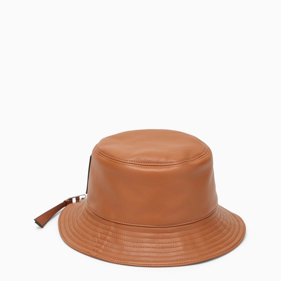 Loewe o1d2blof0824 Size: 57 / Leather Bucket Hat in Brown Size ONE SIZE - 1 Thumbnail