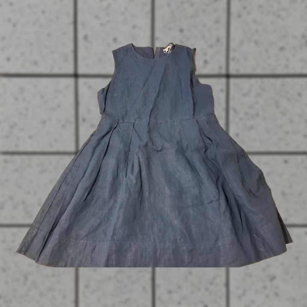 Gap Womens Gap Dress A-Line Linen Blue Midi Size 14 Regular Short Sleeve? Size XL / US 12-14 / IT 48-50 - 1 Thumbnail