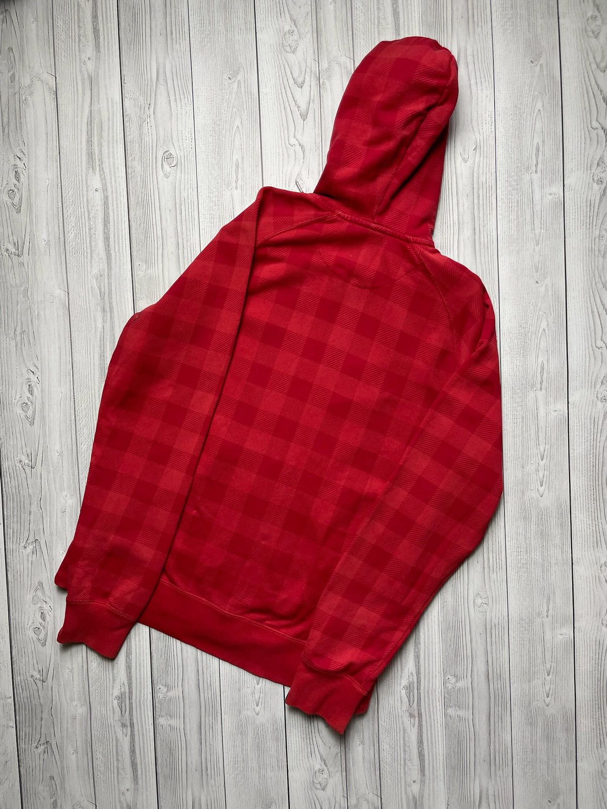 Nike × Vintage Vintage Nike Manchester United Plaid red Zip hoodie size L Size US L / EU 52-54 / 3 - 5 Thumbnail