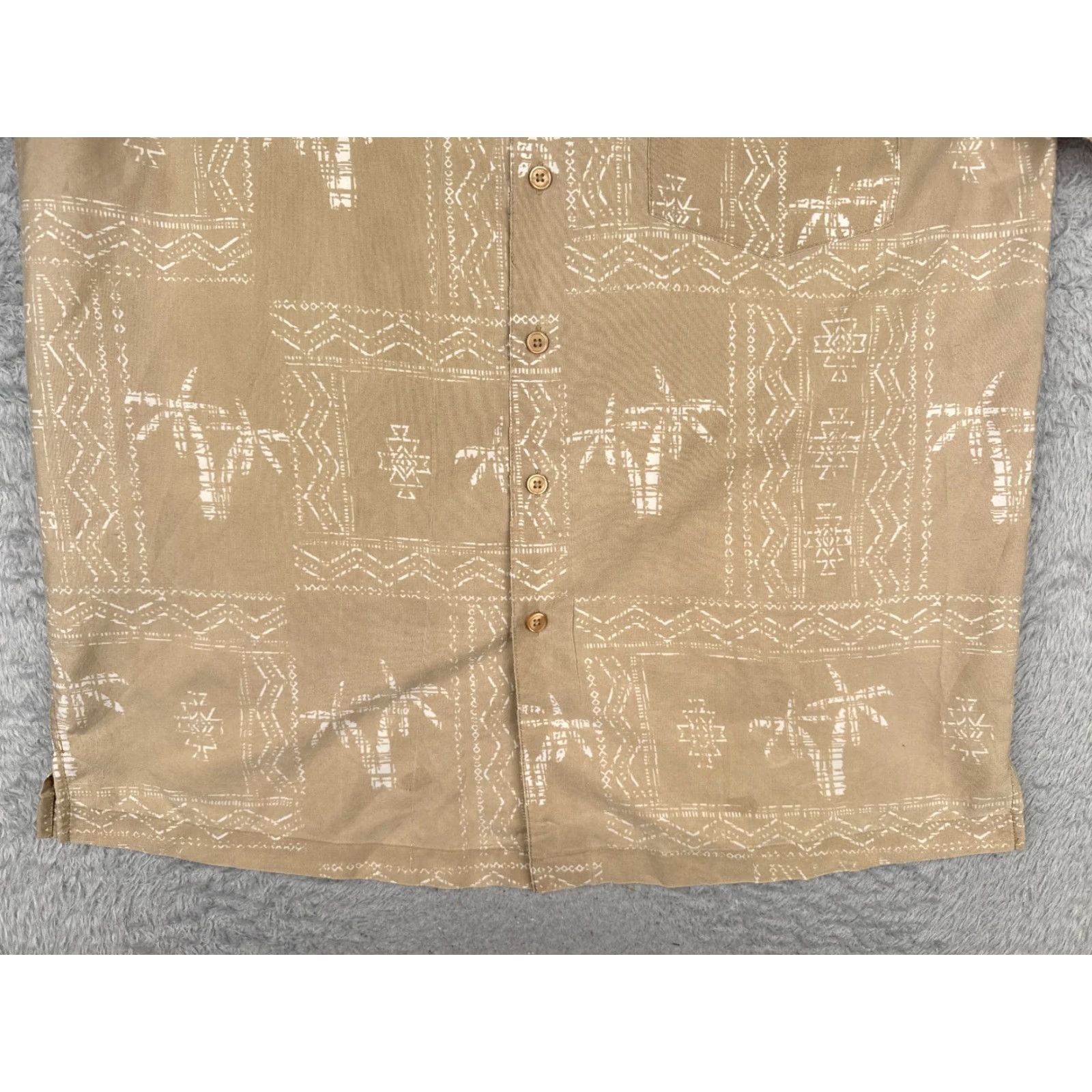 Vintage Scandia Woods Shirt Men Large Beige Palm Tree Button Up 100% Polyester Hawaiian Size US XXL / EU 58 / 5 - 5 Thumbnail